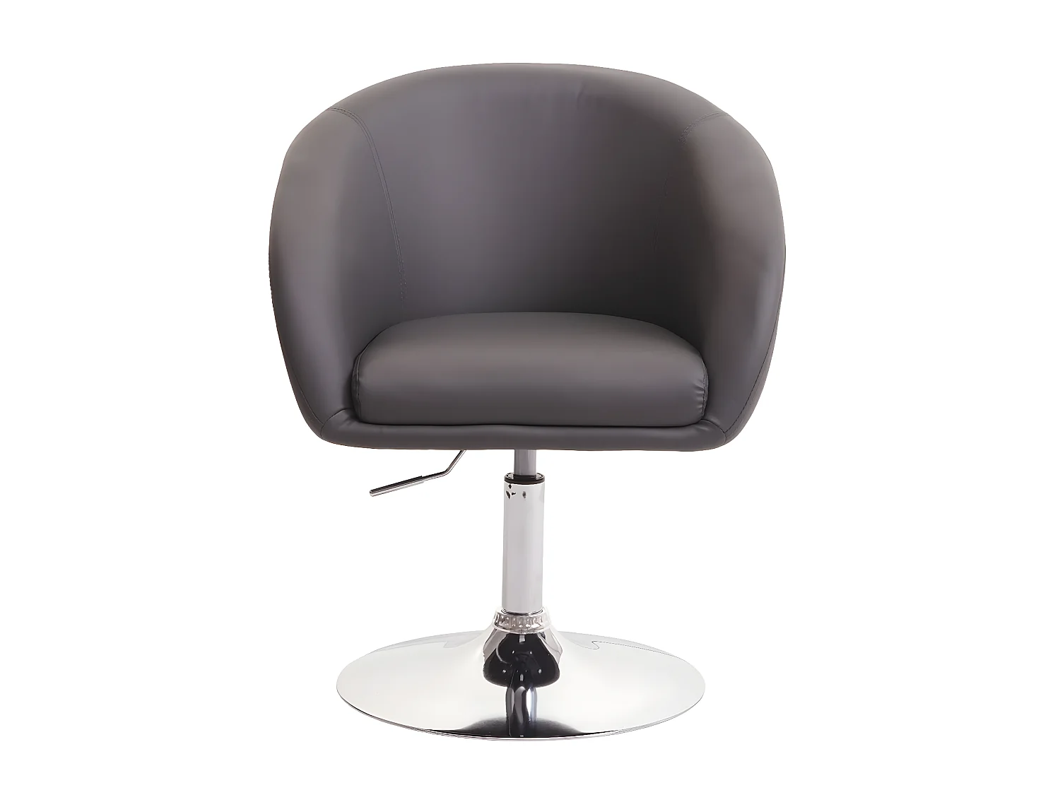 Cadeira de jantar MCW-F19,  imitação de pele cinzenta