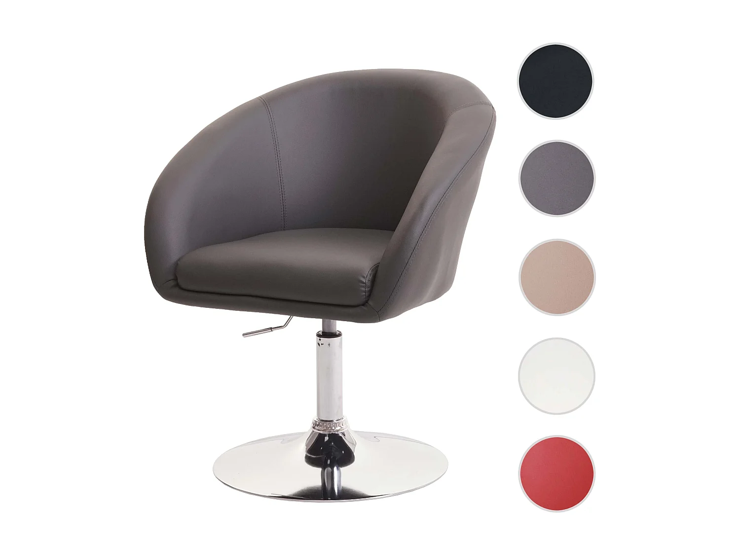 Cadeira de jantar MCW-F19,  imitação de pele cinzenta