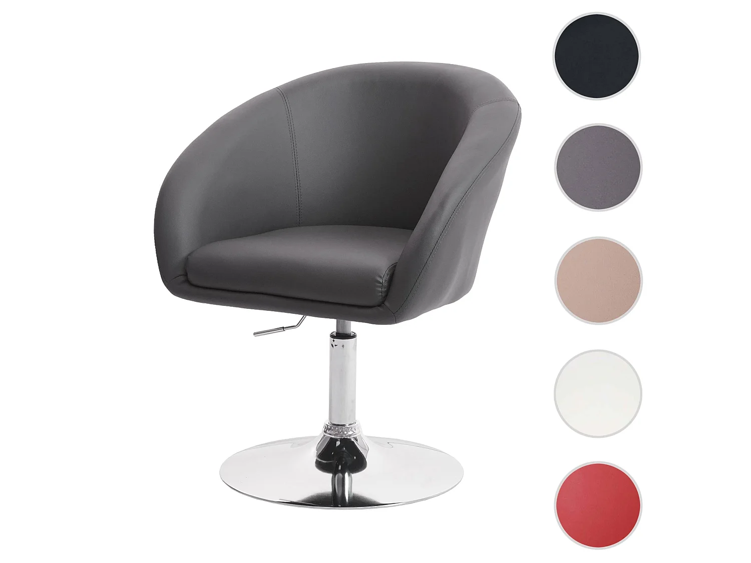 Chaise de salle à manger MCW-F19,  similicuir gris