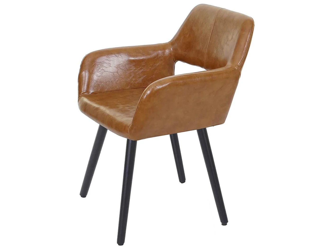 Silla de comedor MCW-A50 II,  imitación cuero, imitación ante, patas oscuras