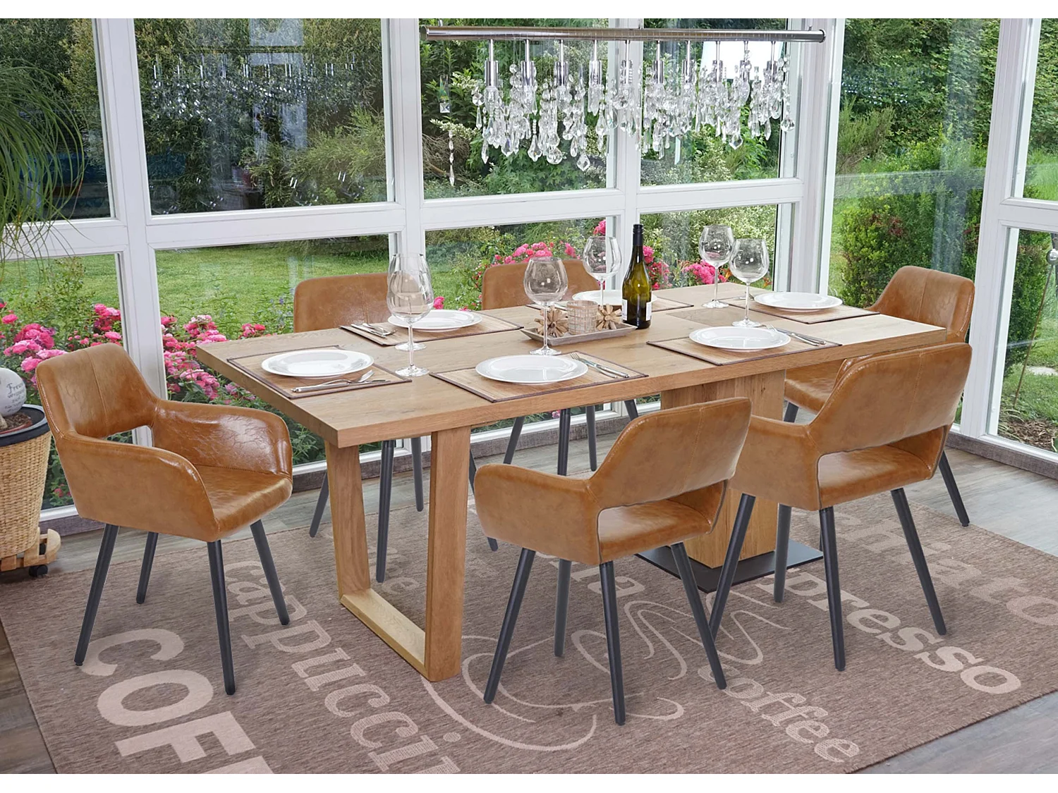 Silla de comedor MCW-A50 II,  imitación cuero, imitación ante, patas oscuras