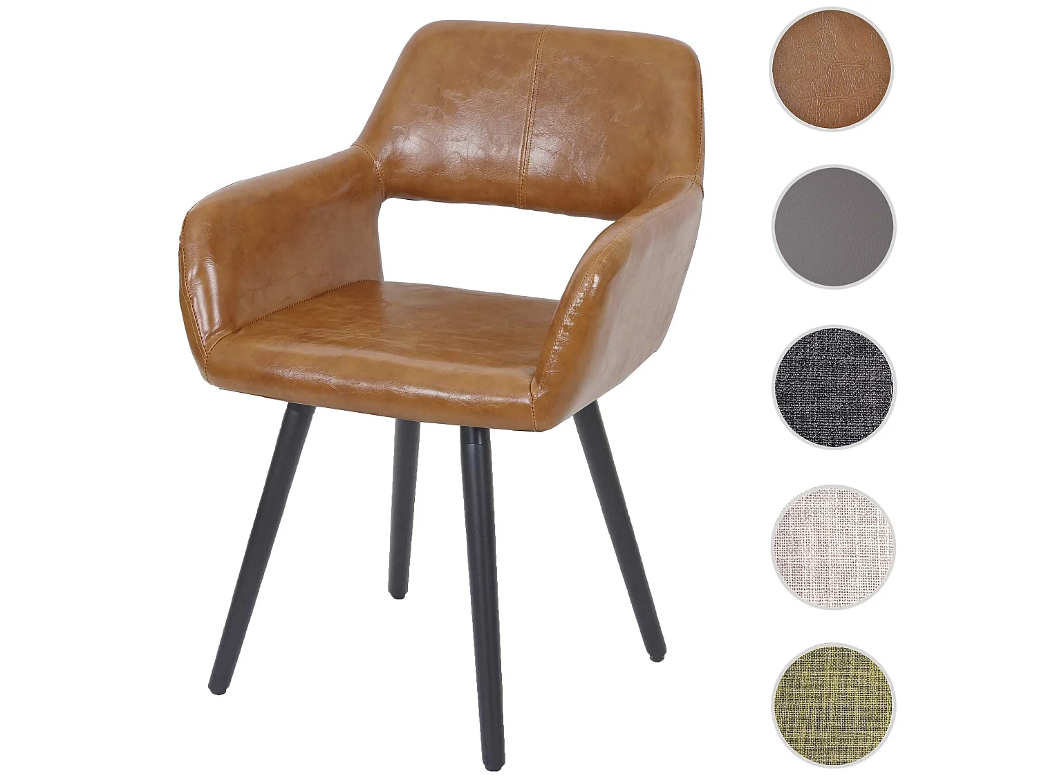 Chaise de salle à manger MCW-A50 II,  similicuir, imitation daim, pieds foncés