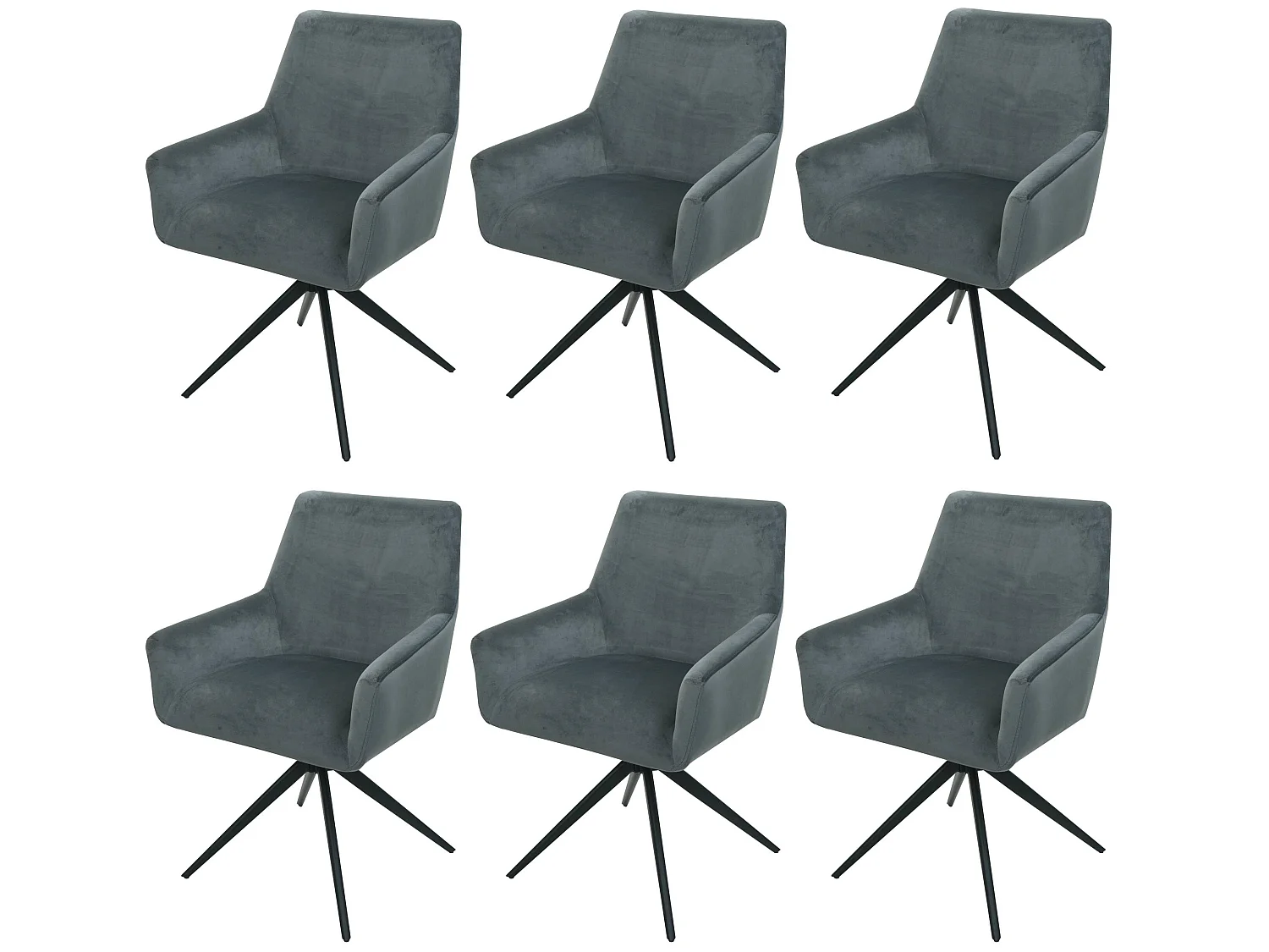 MCW-L91 eetkamerstoel (set van 6),  donkergrijs