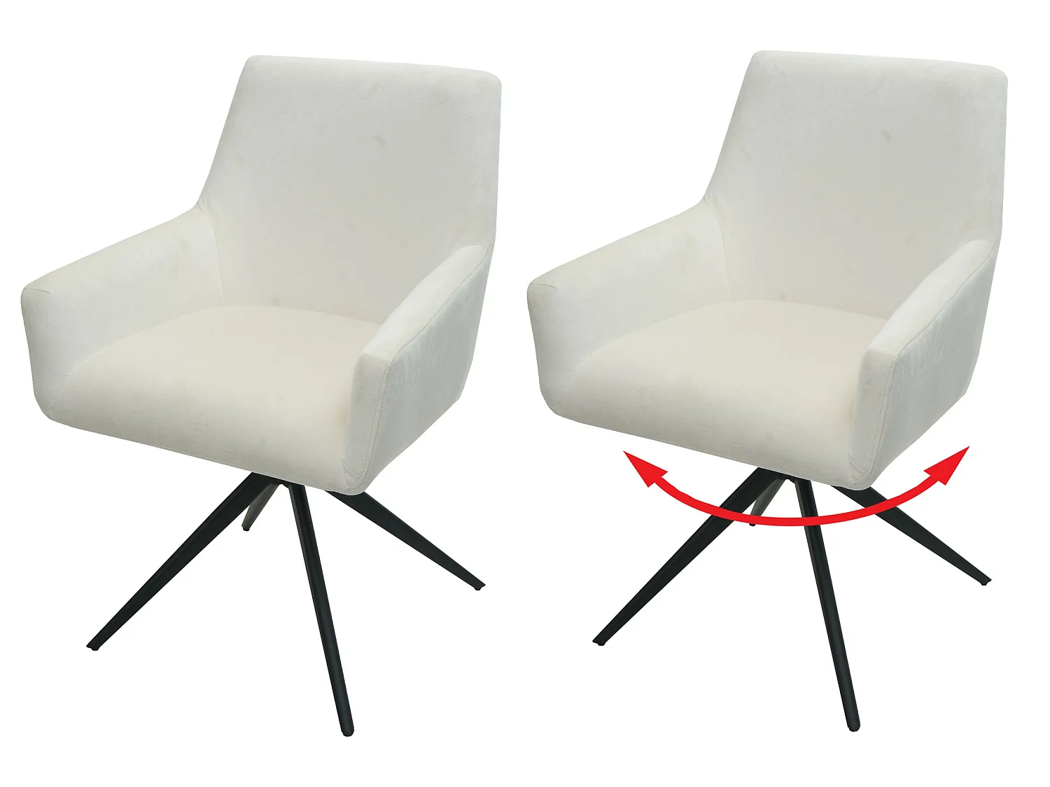 Chaise de salle à manger MCW-L91 (lot de 2),  crème-beige