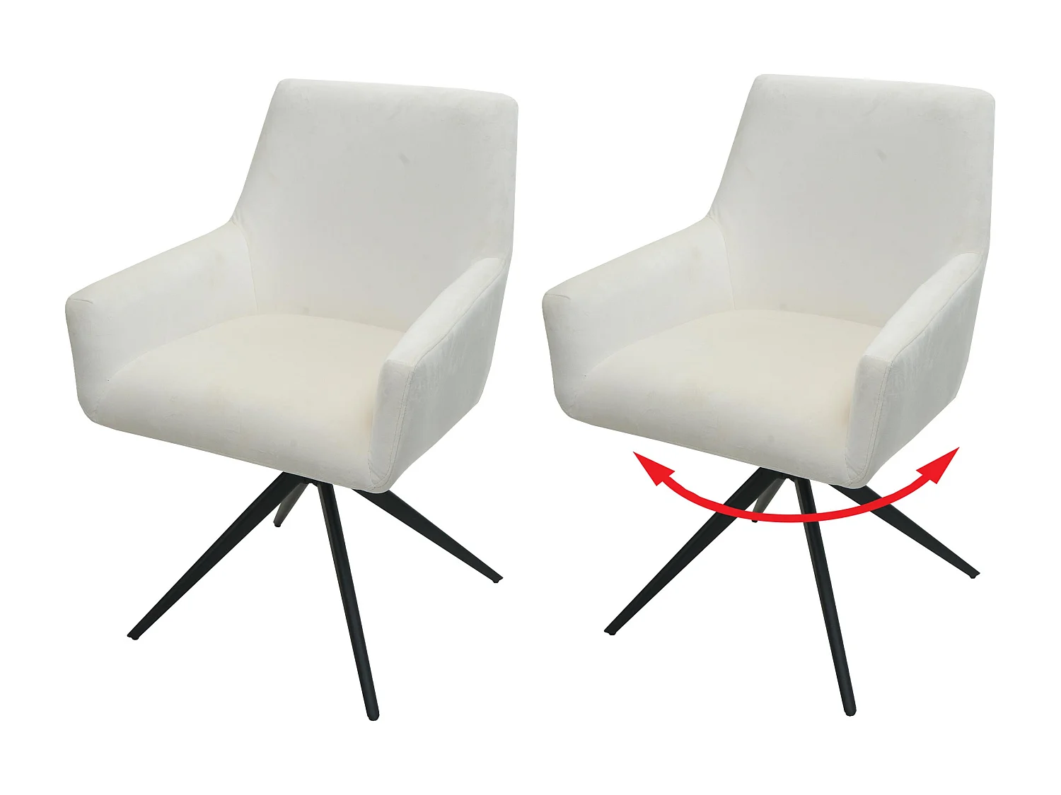 Chaise de salle à manger MCW-L91 (lot de 2),  crème-beige