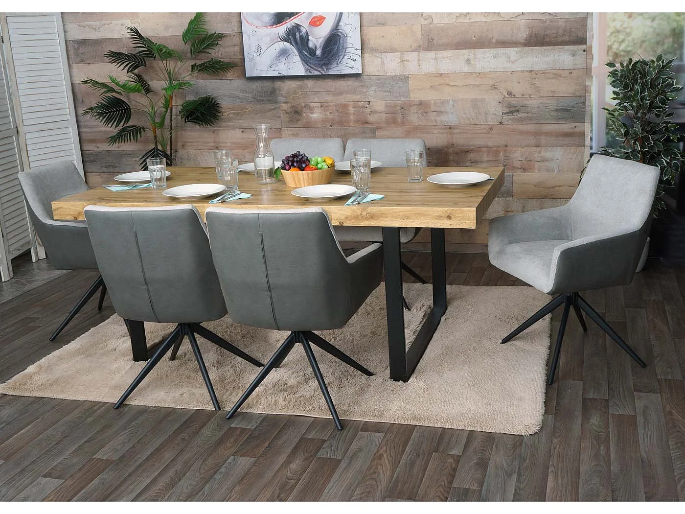 Chaise de salle à manger MCW-L91 (lot de 2),  crème-beige