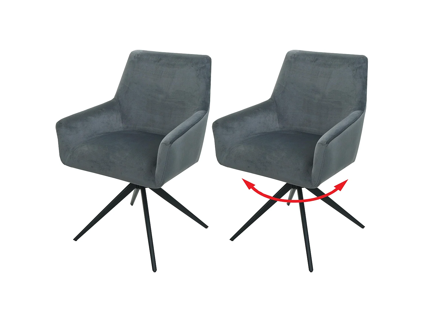 Chaise de salle à manger MCW-L91 (lot de 2),  gris foncé