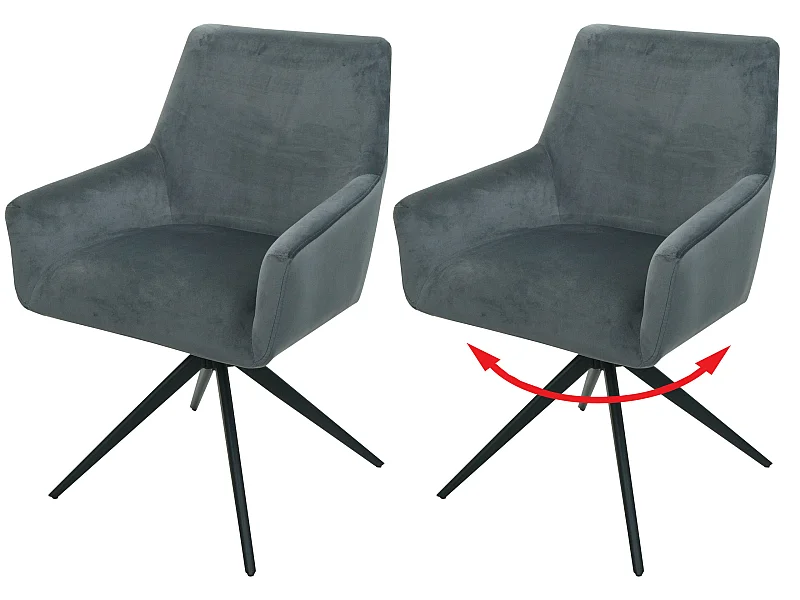 Chaise de salle à manger MCW-L91 (lot de 2),  gris foncé