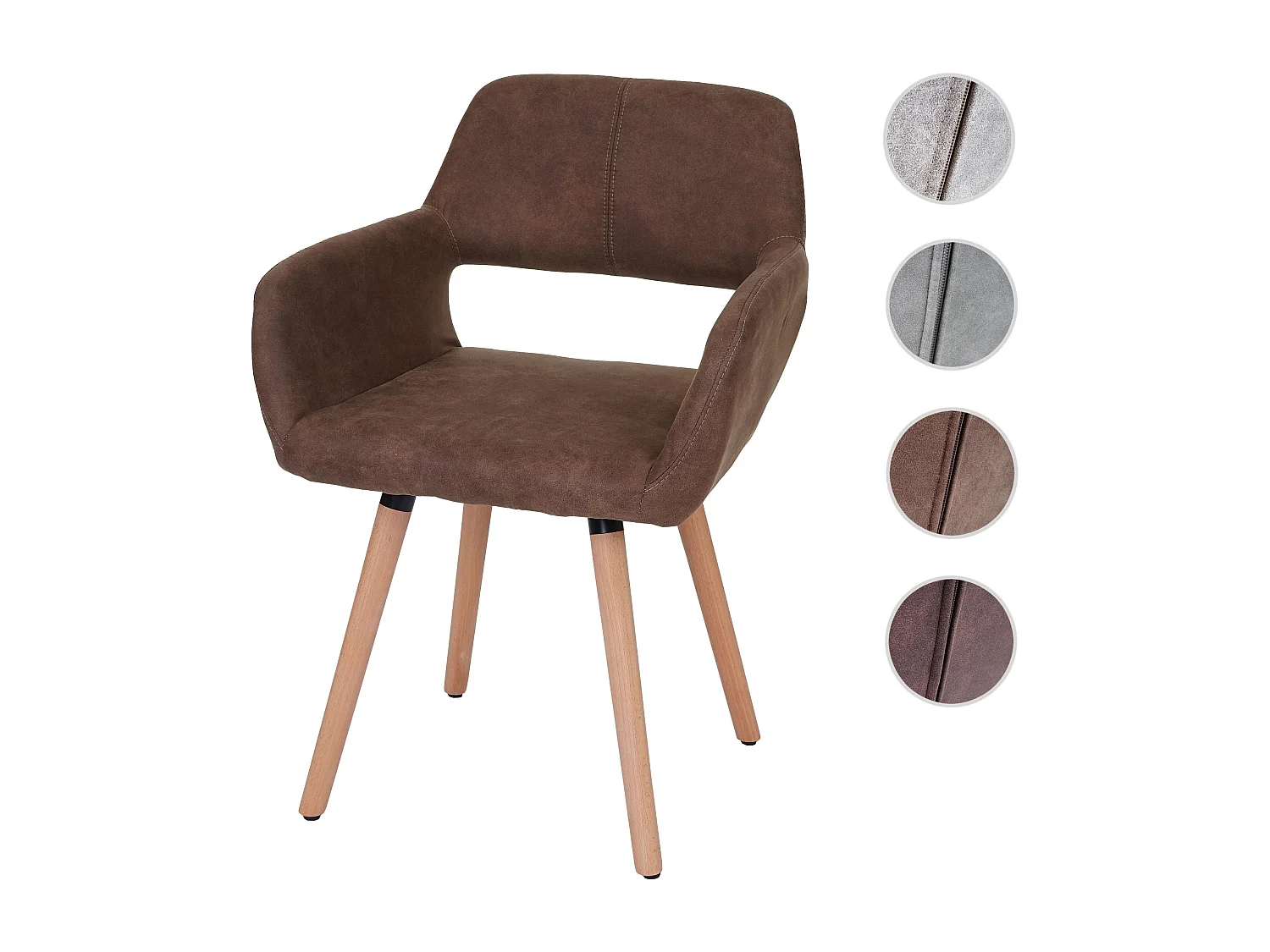 Krzesło do jadalni MCW-A50 II,  tkanina, vintage brąz, jasne nogi