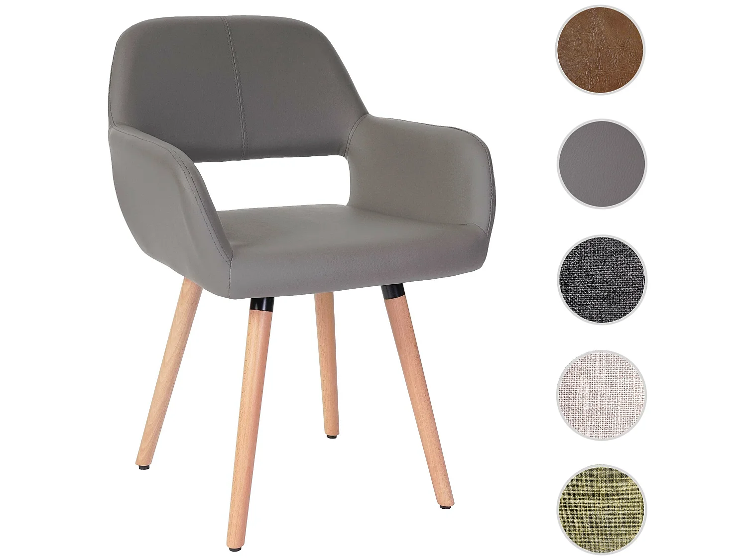 Chaise de salle à manger MCW-A50 II,  similicuir, taupe