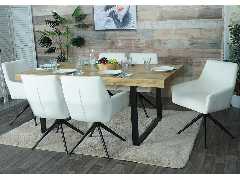 MCW-L91 eetkamerstoel (set van 6),  crème-beige