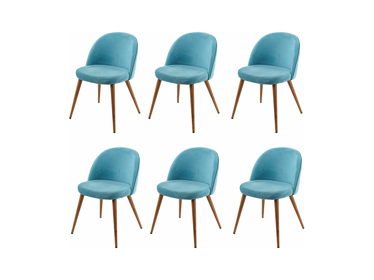 Chaise de salle à manger MCW-D53 (lot de 6),  bleu turquoise