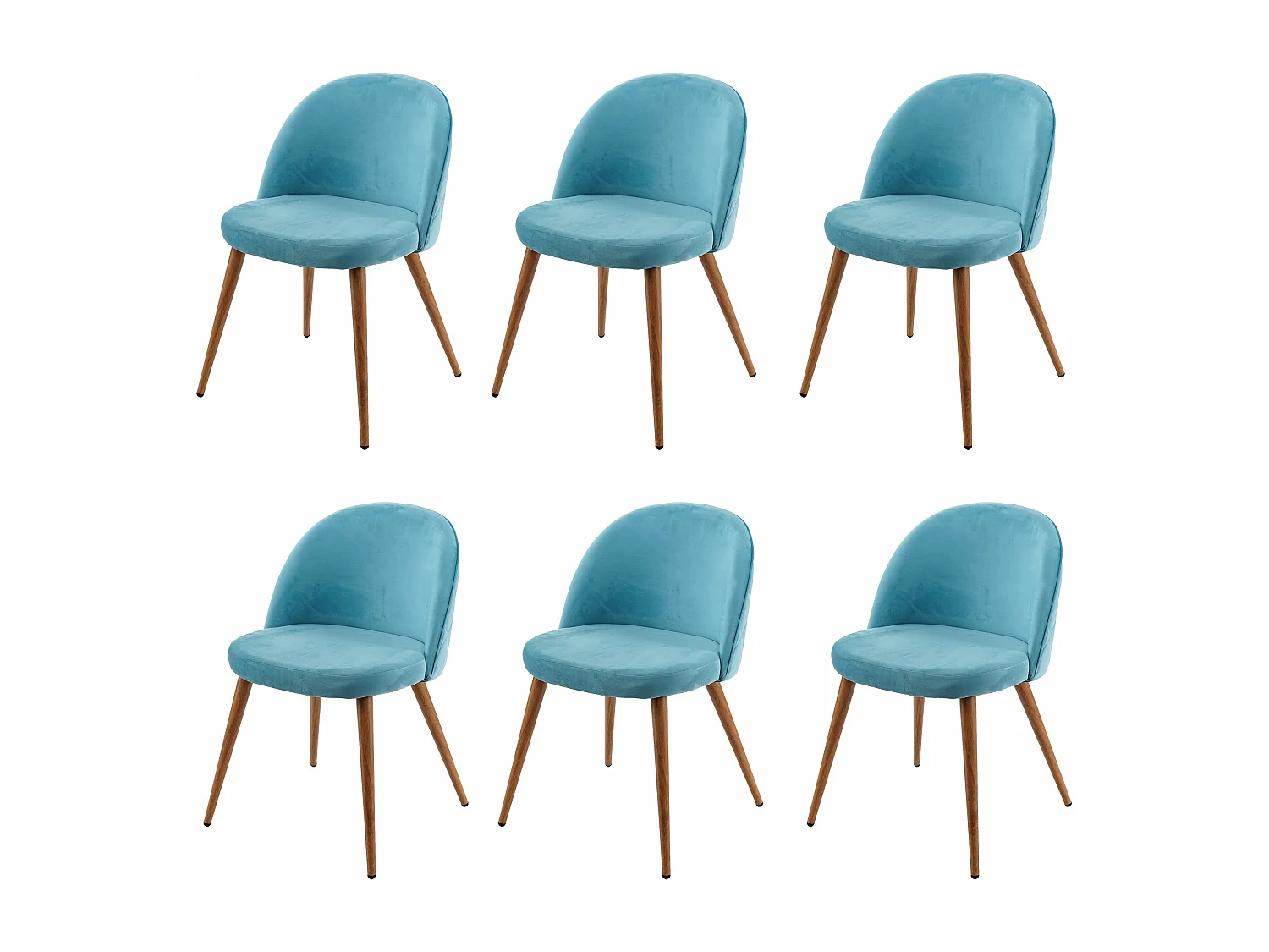 Cadeira de jantar MCW-D53 (conjunto de 6),  turquesa