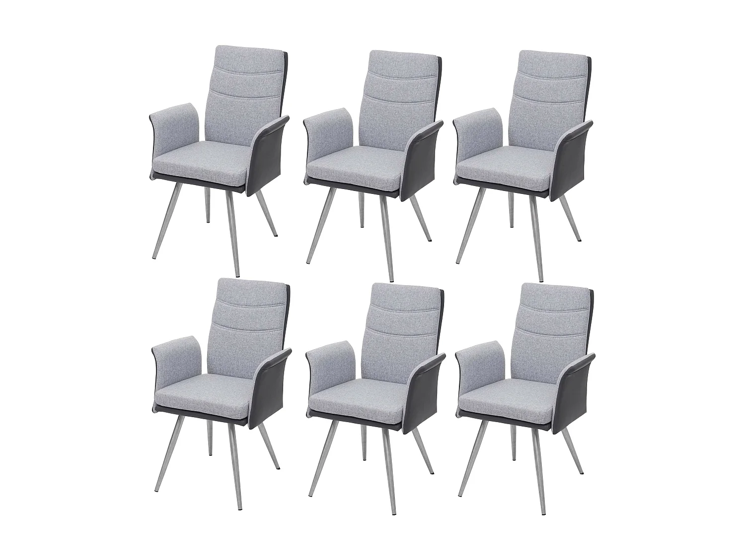 Chaise de salle à manger MCW-G54 (lot de 6),  gris