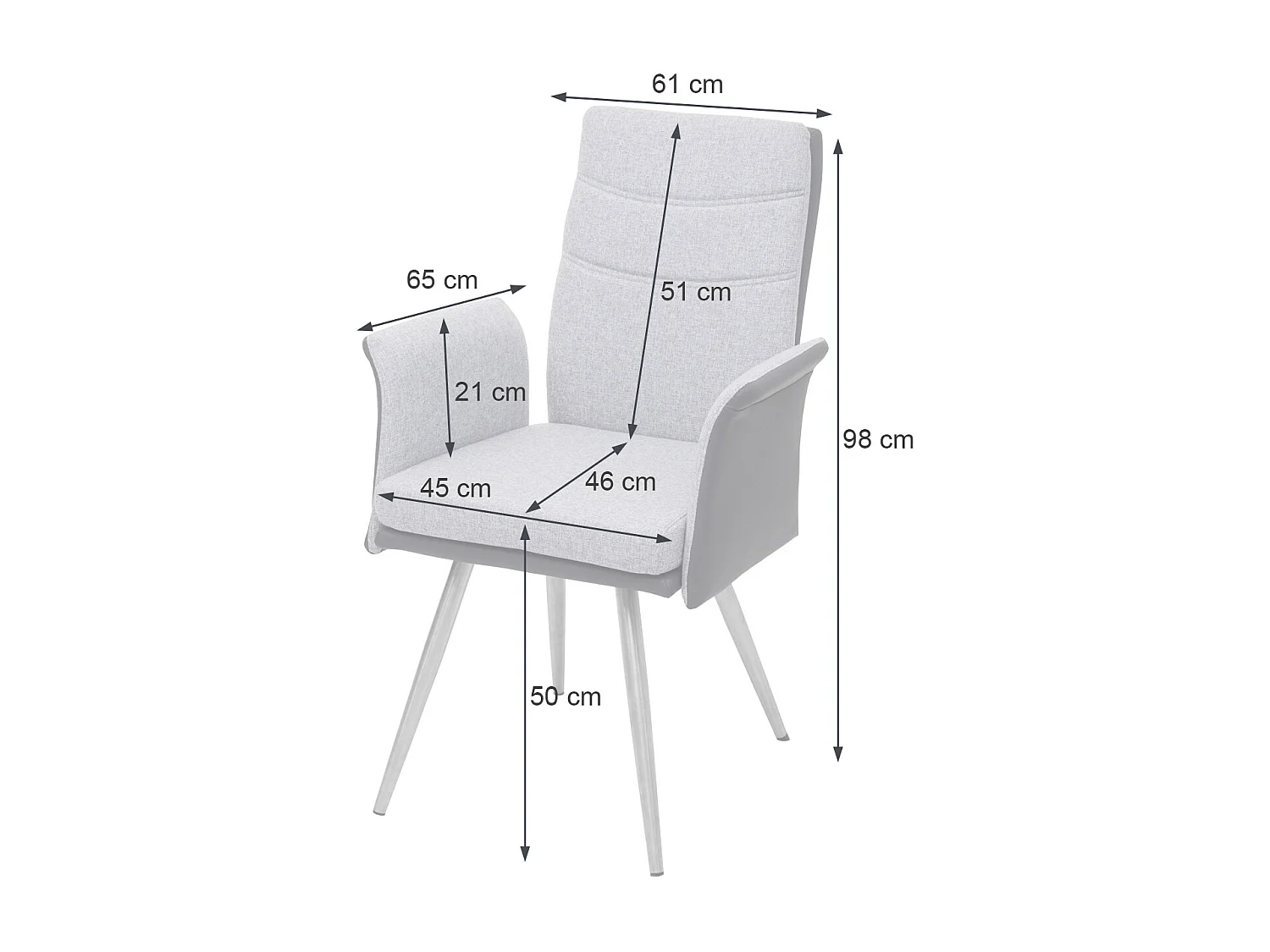 Chaise de salle à manger MCW-G54 (lot de 6),  gris