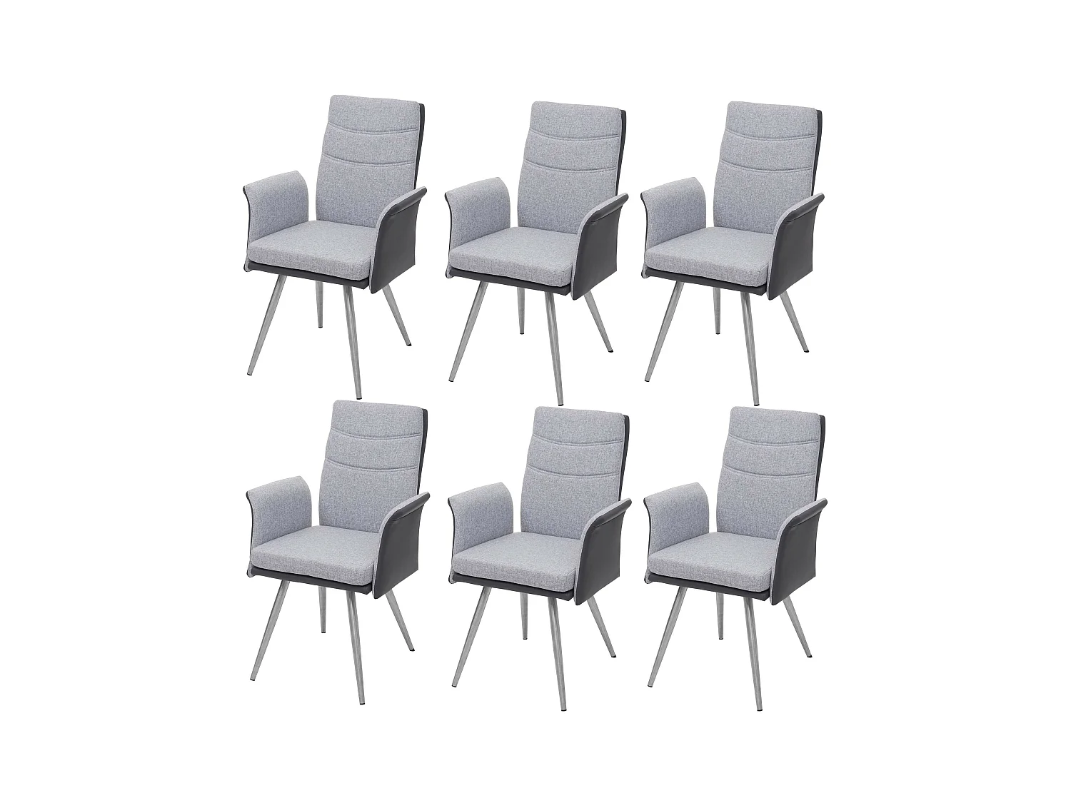 Krzesło do jadalni MCW-G54 (zestaw 6 sztuk),  szary