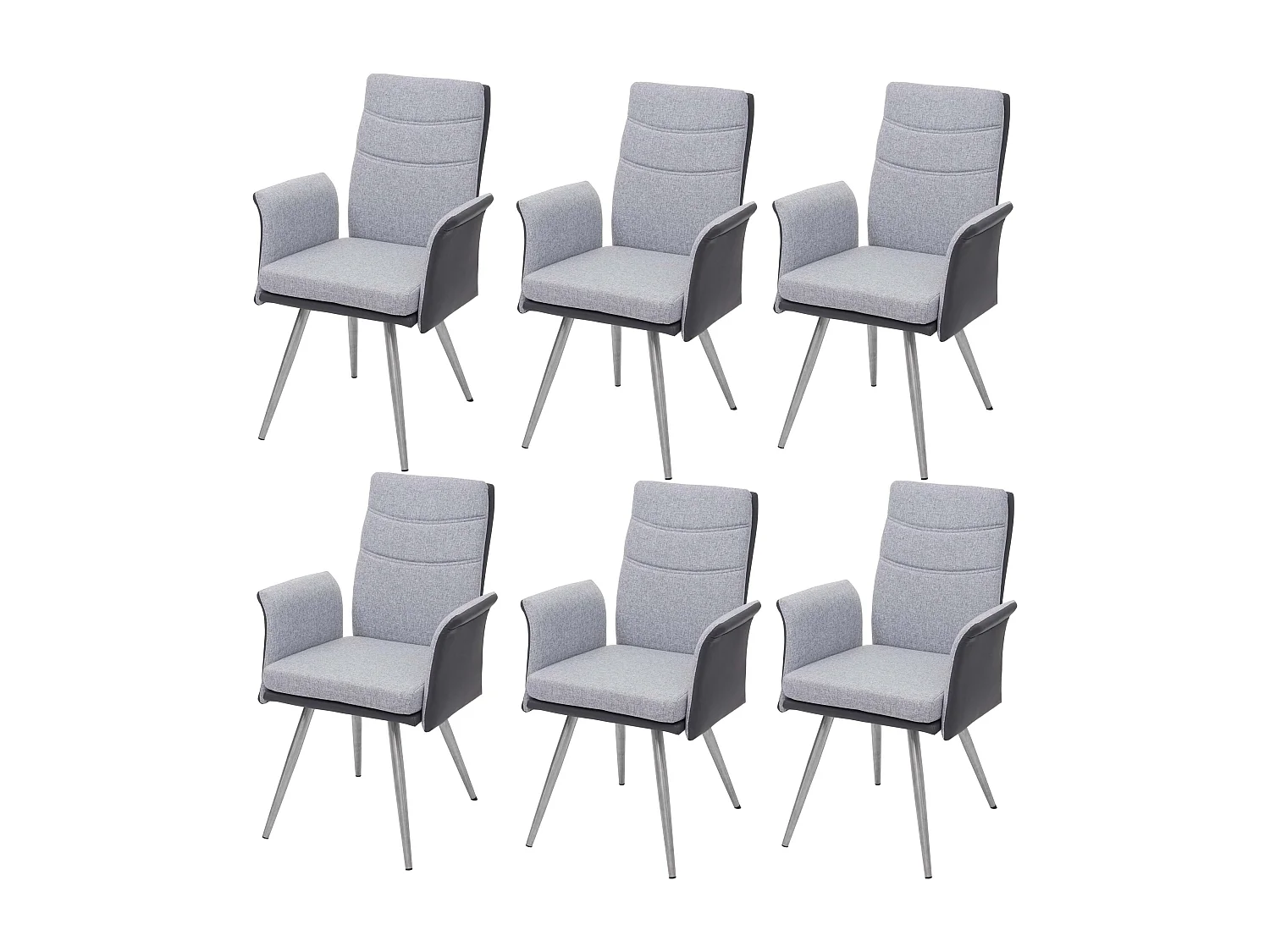 Chaise de salle à manger MCW-G54 (lot de 6),  gris