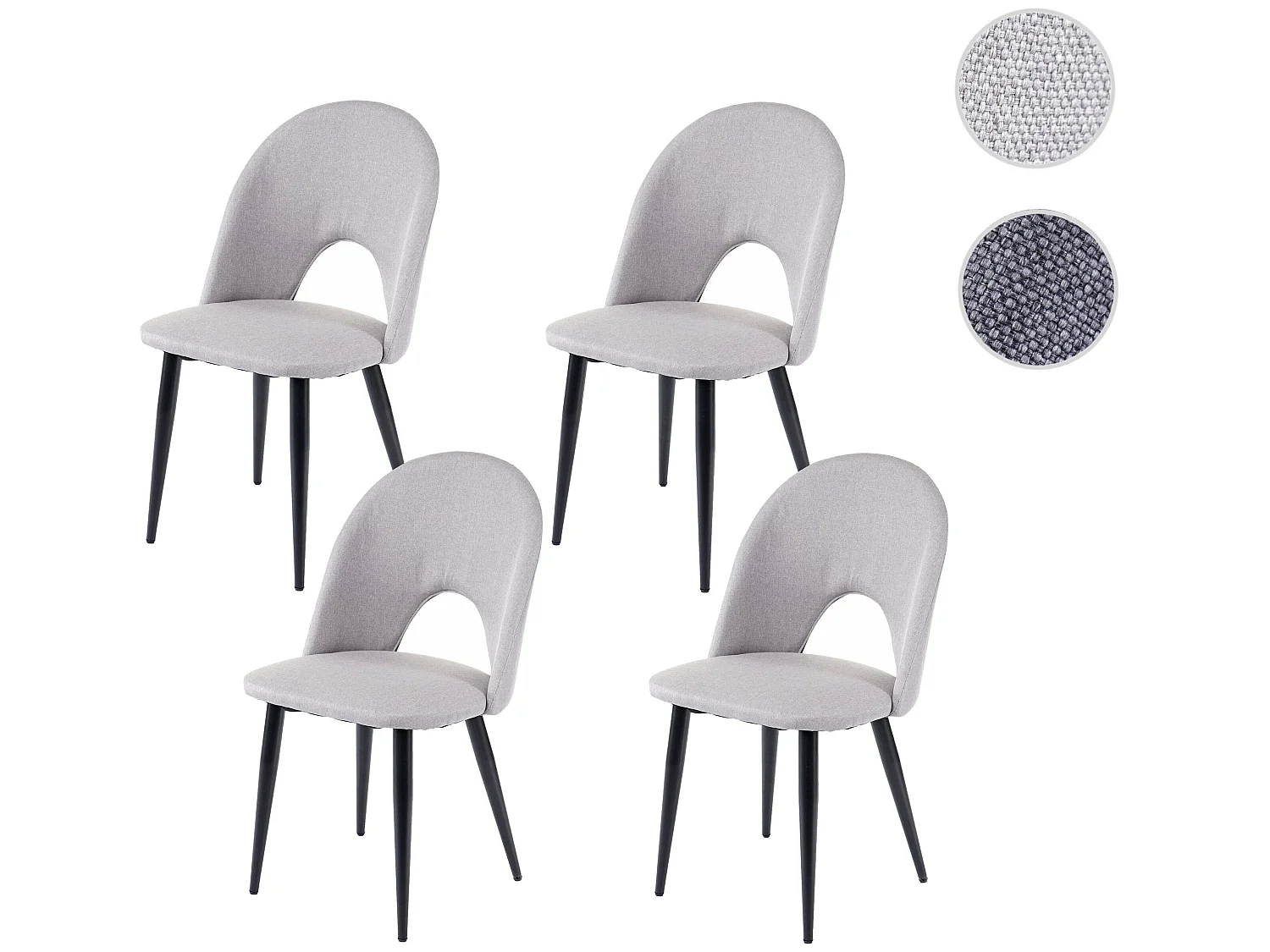 Krzesło do jadalni MCW-D73 (zestaw 4 sztuk),  szary