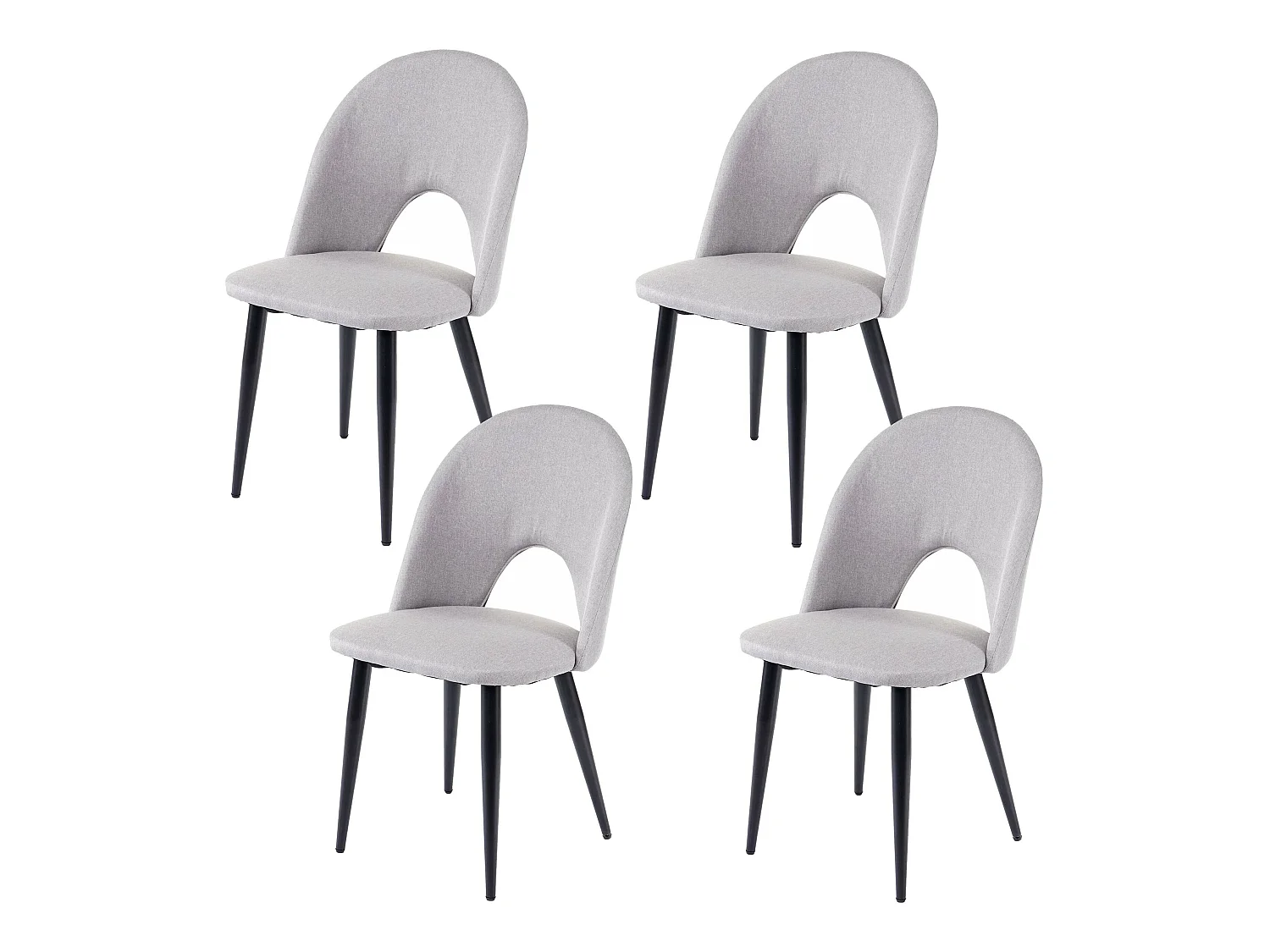 Chaise de salle à manger MCW-D73 (lot de 4),  gris