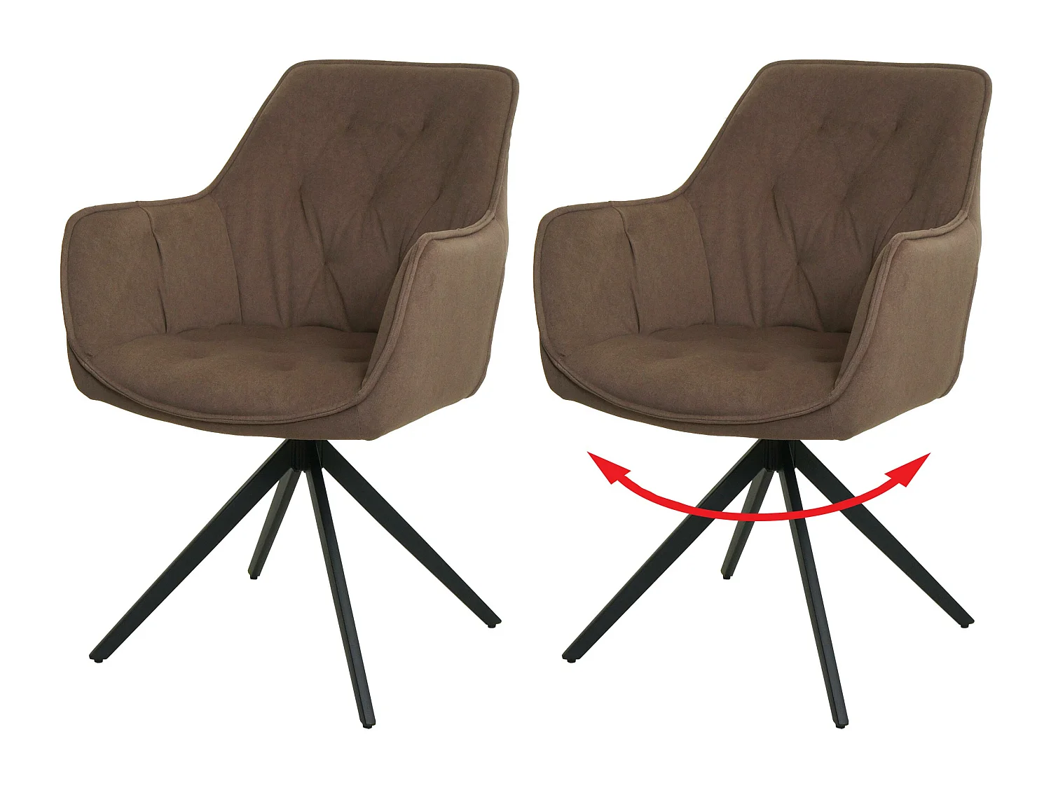 Chaise de salle à manger MCW-L80 (lot de 2),  marron