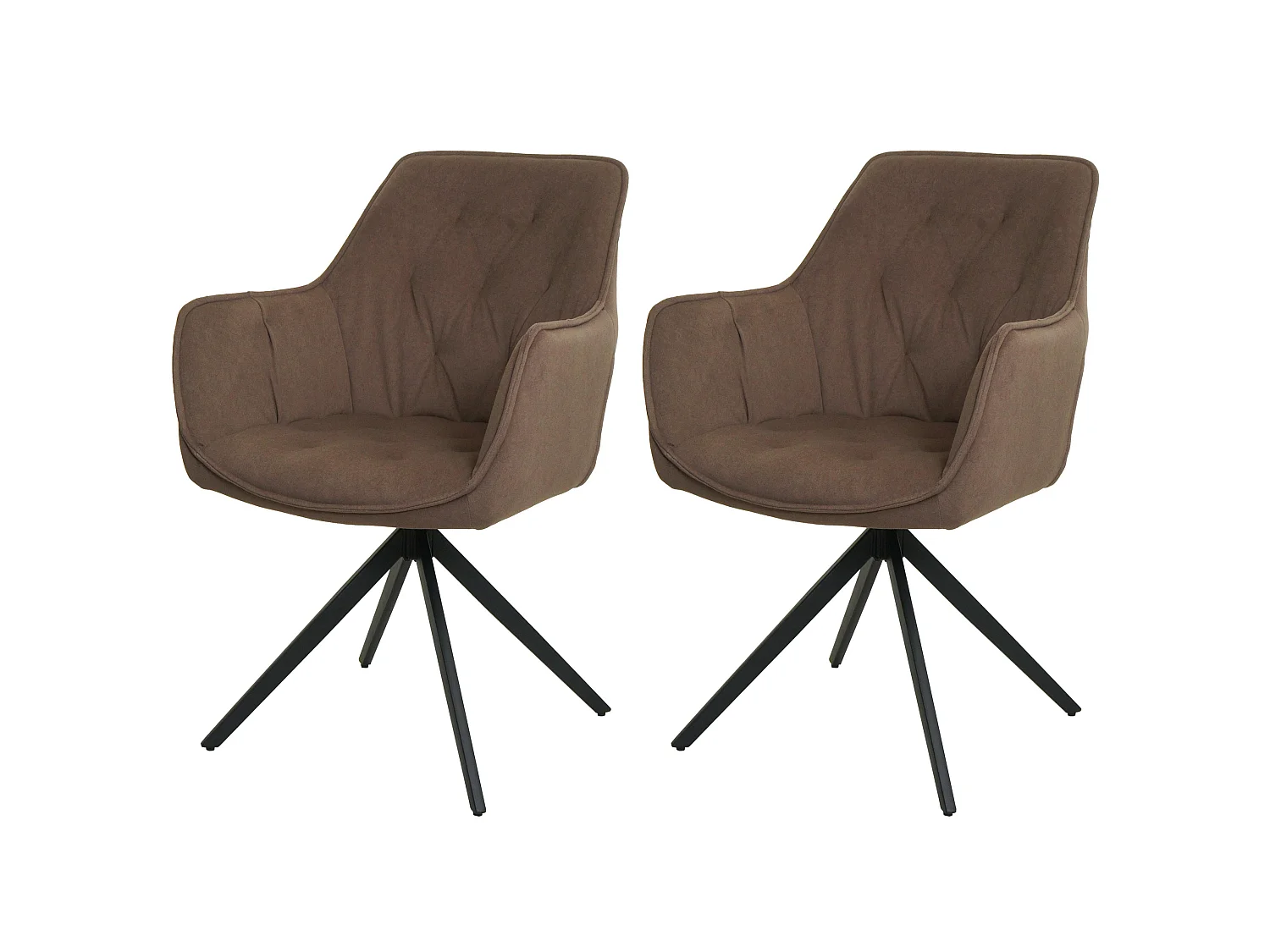 Chaise de salle à manger MCW-L80 (lot de 2),  marron