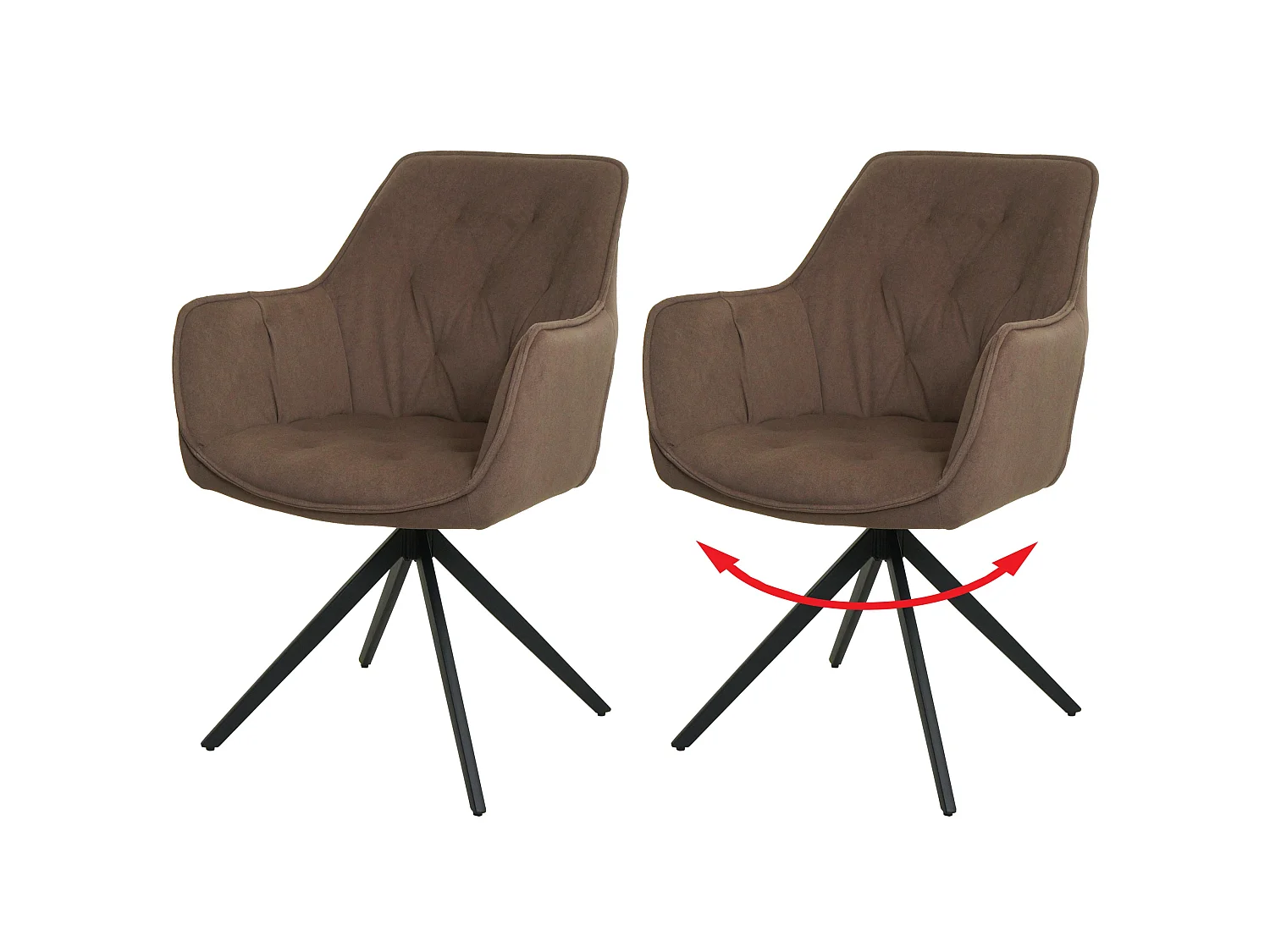 Chaise de salle à manger MCW-L80 (lot de 2),  marron