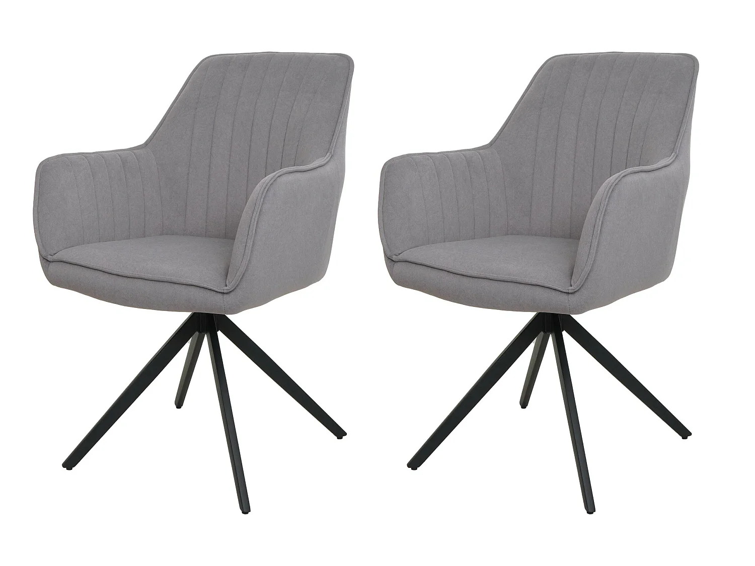 Silla de comedor MCW-L79 (set de 2),  gris claro