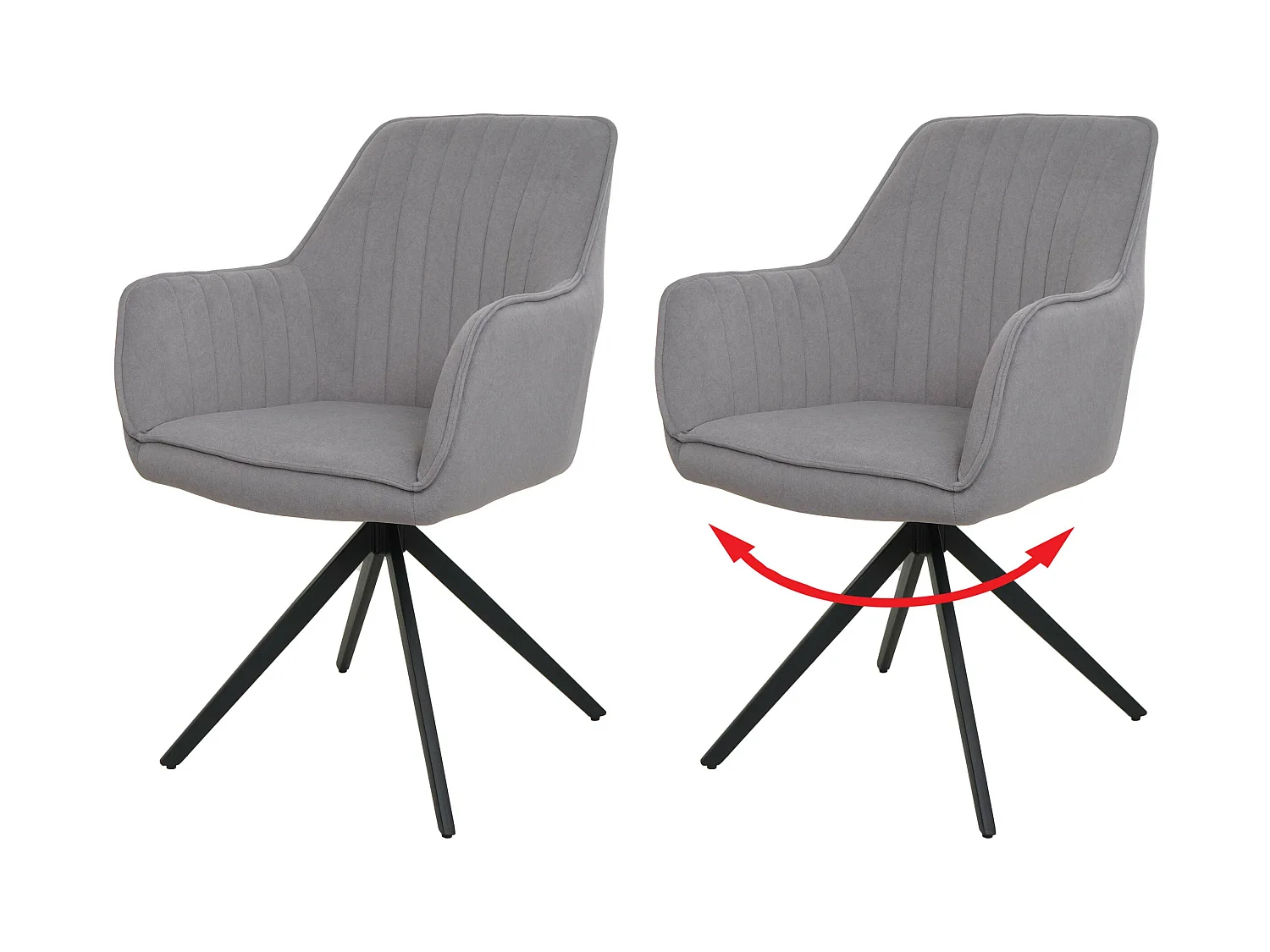 Chaise de salle à manger MCW-L79 (lot de 2),  gris clair