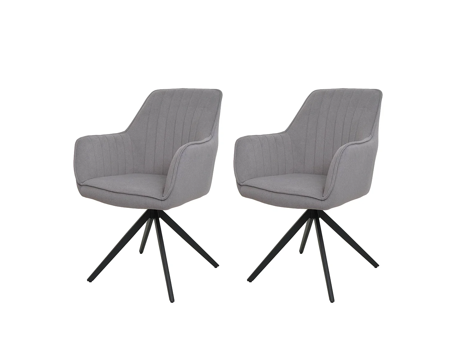 Chaise de salle à manger MCW-L79 (lot de 2),  gris clair