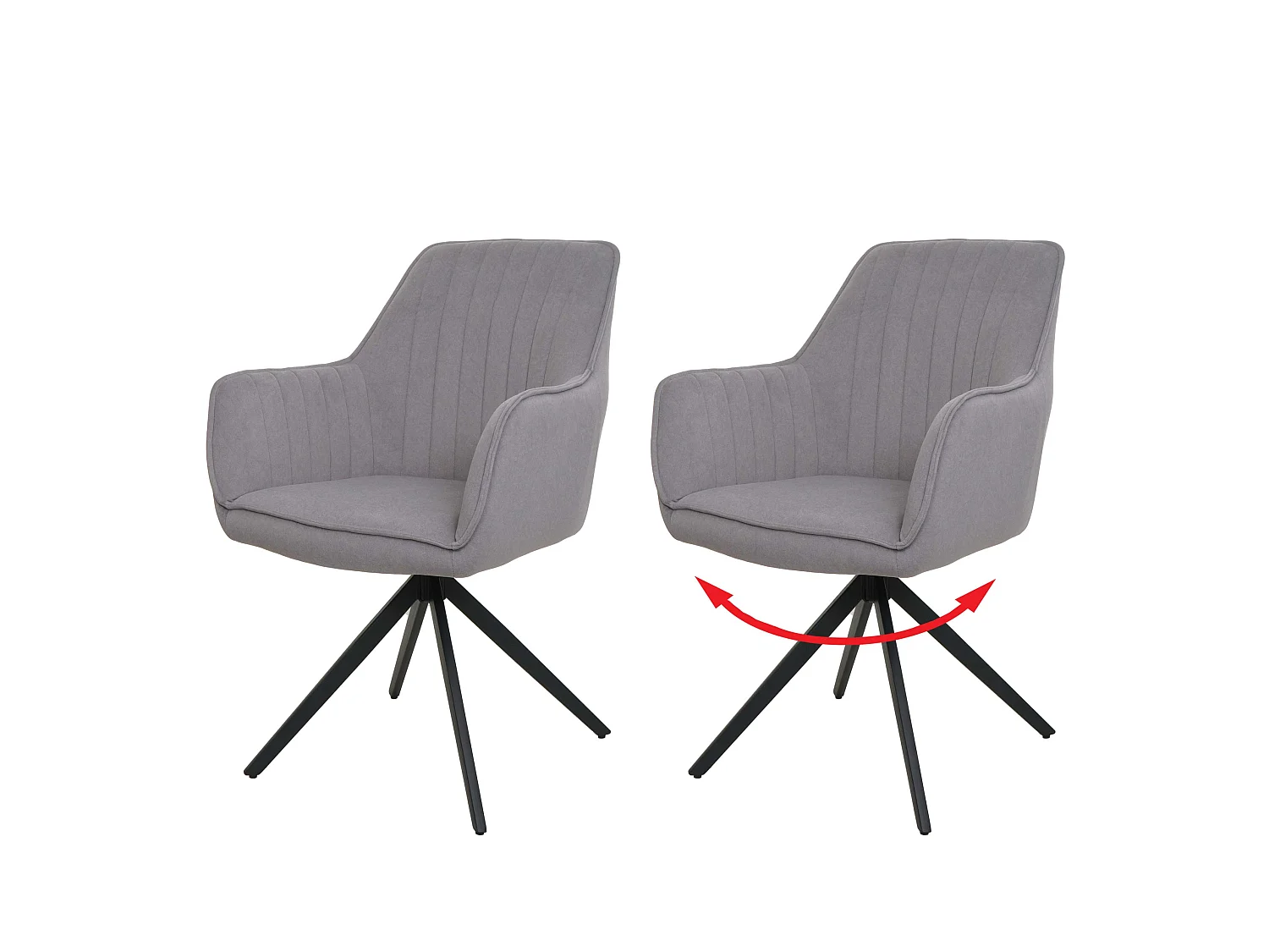 Chaise de salle à manger MCW-L79 (lot de 2),  gris clair