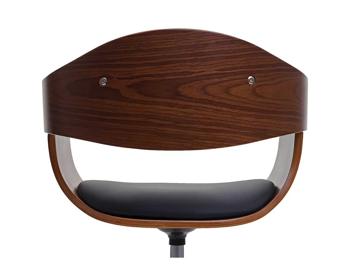 Sedia girevole regolabile MCW-H46 design elegante legno curvo ecopelle nero