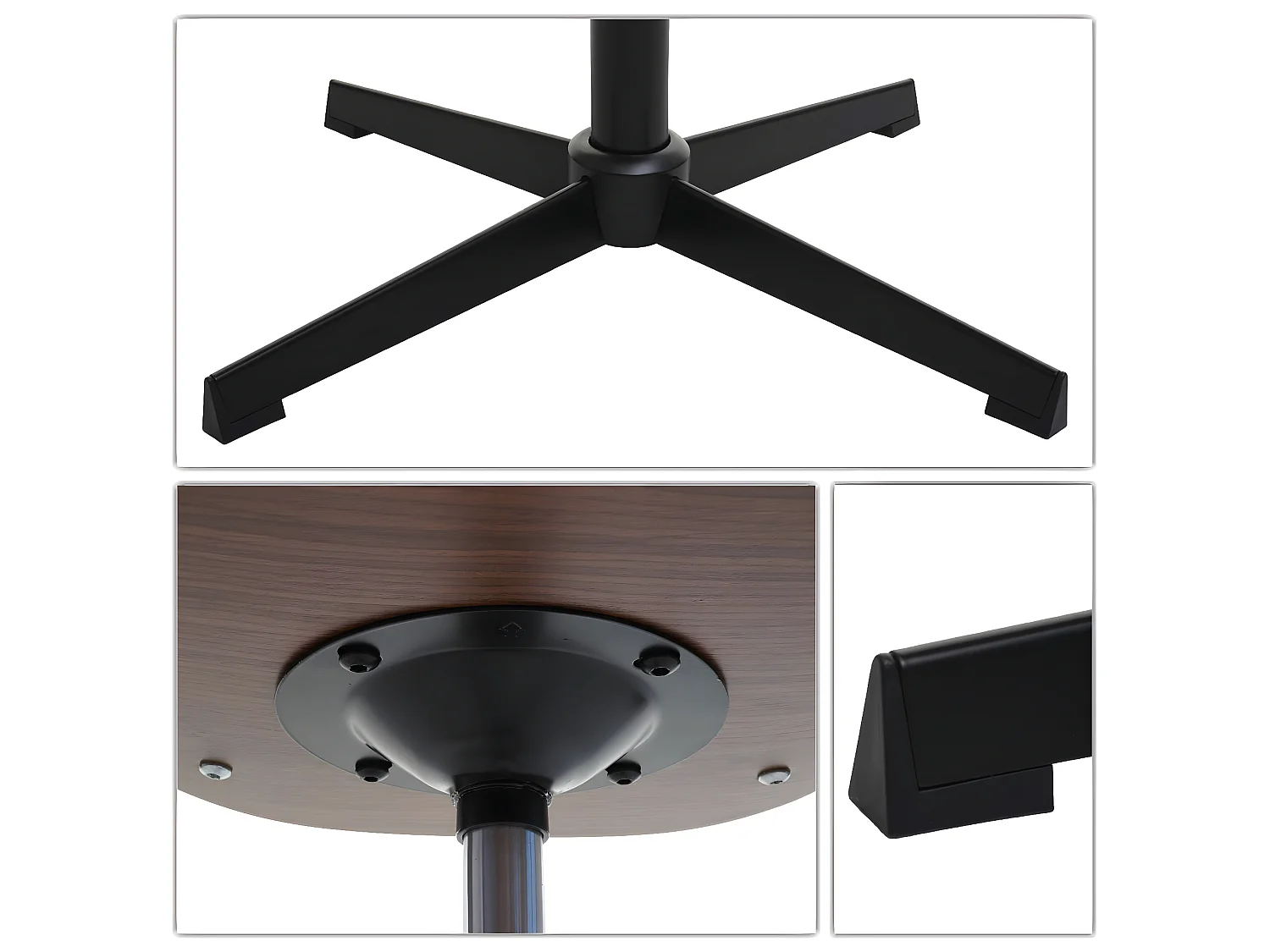 Sedia girevole regolabile MCW-H46 design elegante legno curvo ecopelle nero