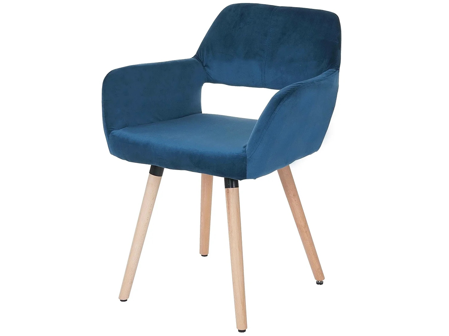 Eetkamerstoel MCW-A50 II,  fluweel, petrolblauw, lichte poten