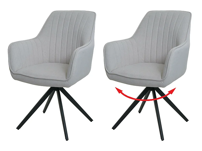 Chaise de salle à manger MCW-L79 (lot de 2),  crème-beige