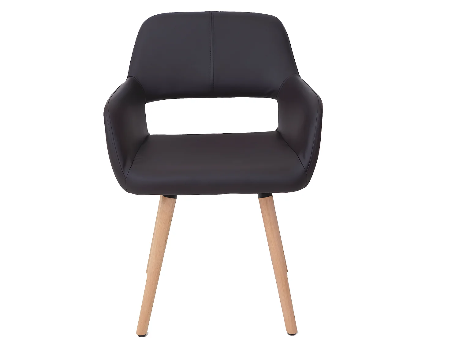 Esszimmerstuhl MCW-A50 II, Kunstleder, braun, helle Beine