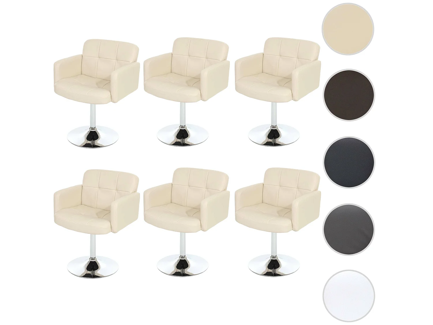 Chaise de salle à manger Houston (lot de 6),  crème