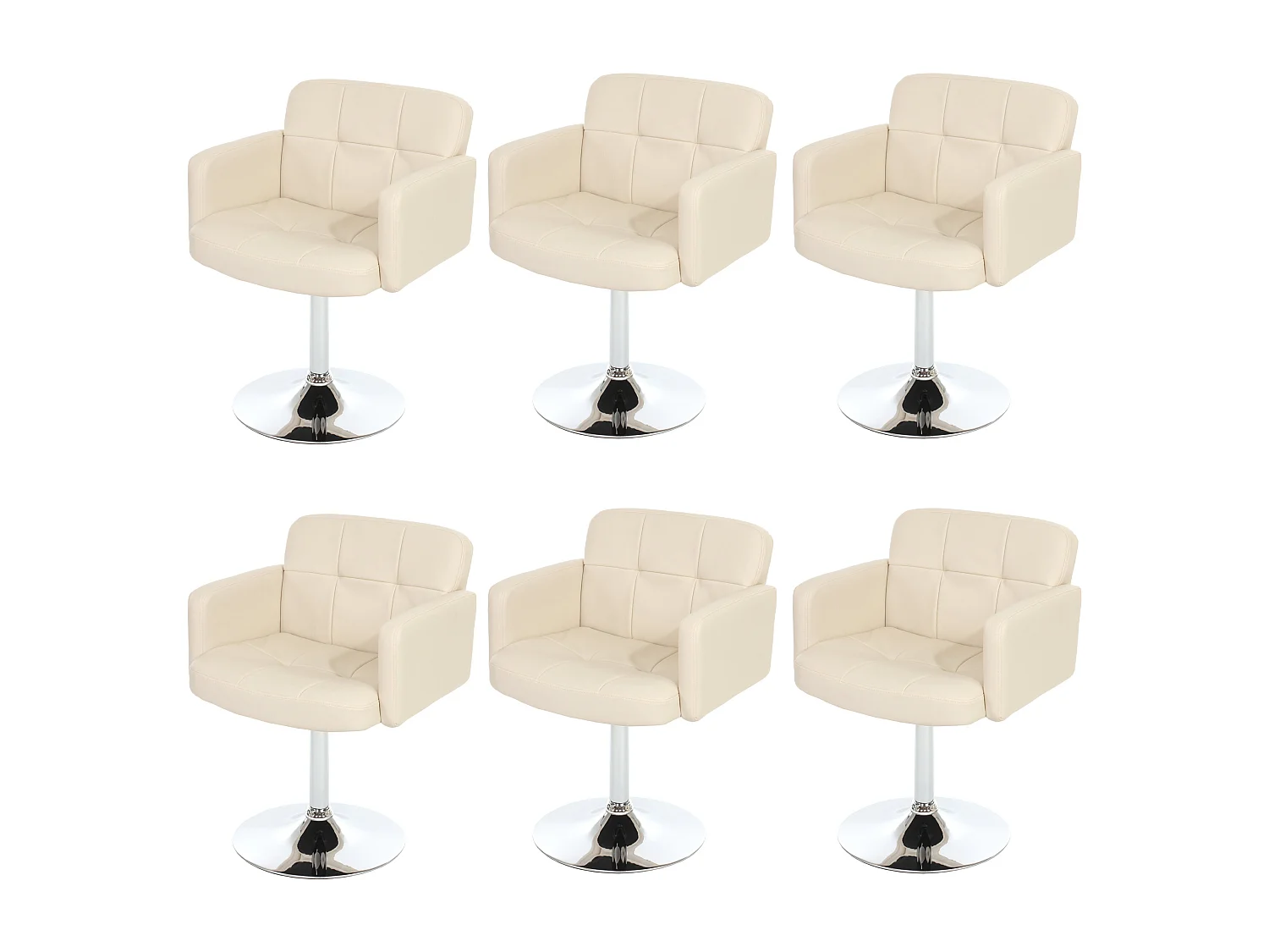 Eetkamerstoel Houston (set van 6),  crème