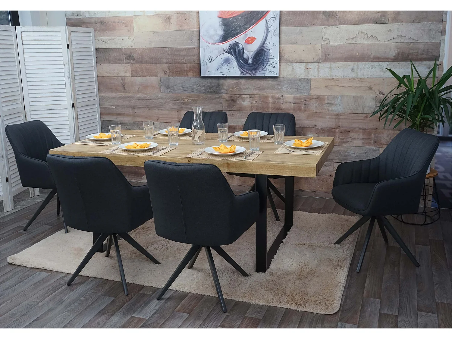 Krzesło do jadalni MCW-H73 (zestaw 6 sztuk),  ciemnoszary