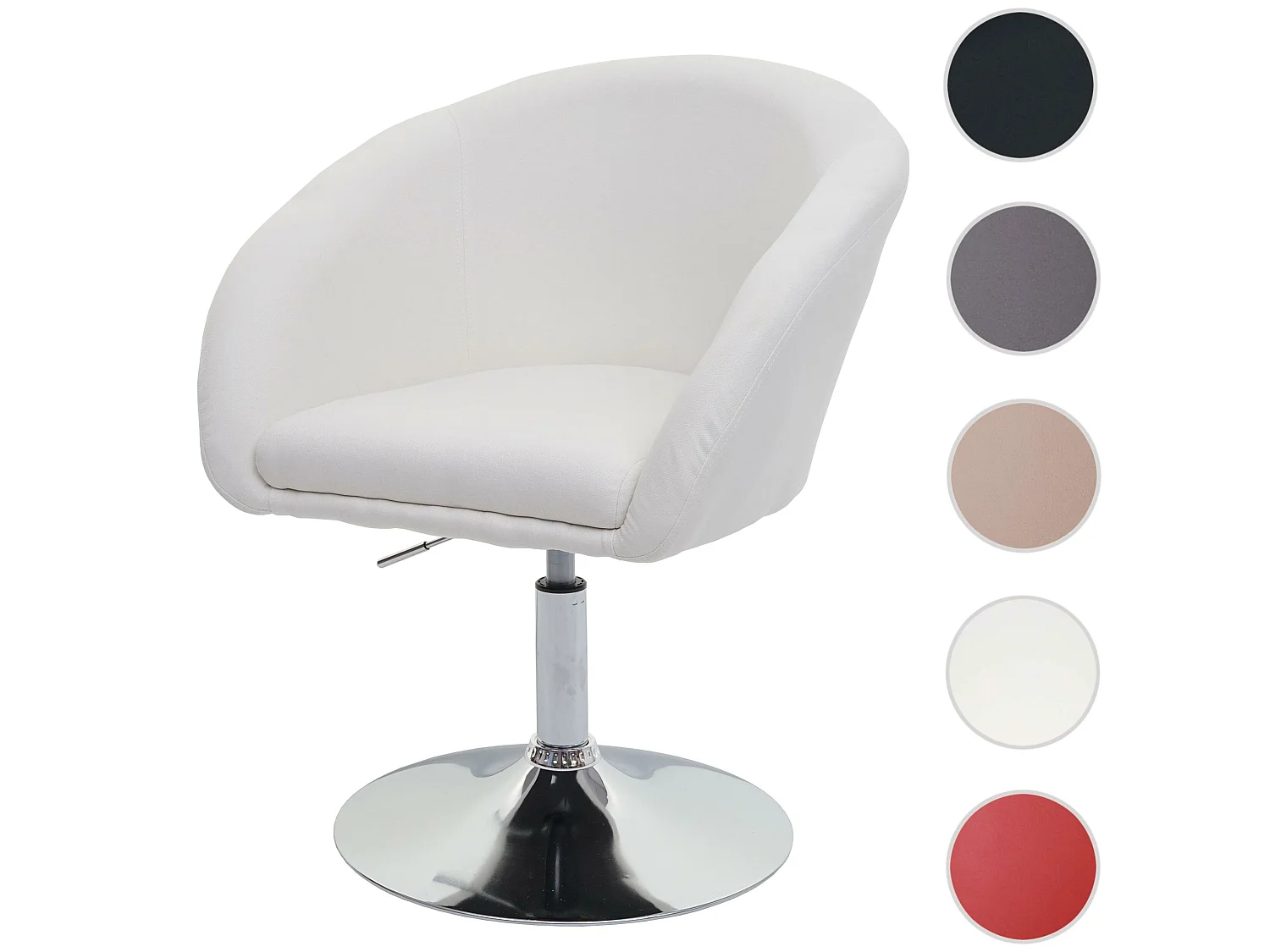 Chaise de salle à manger MCW-F19,  tissu crème-blanc