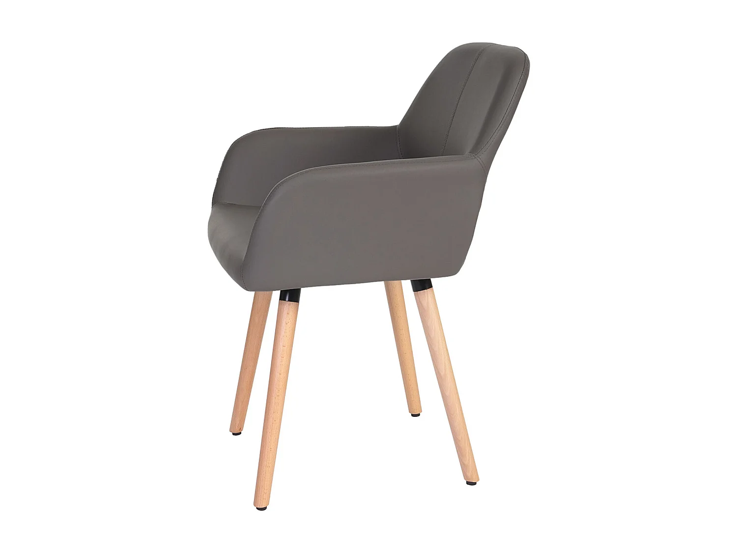 Cadeira de jantar MCW-A50 II,  imitação de pele, cinzento, pernas claras