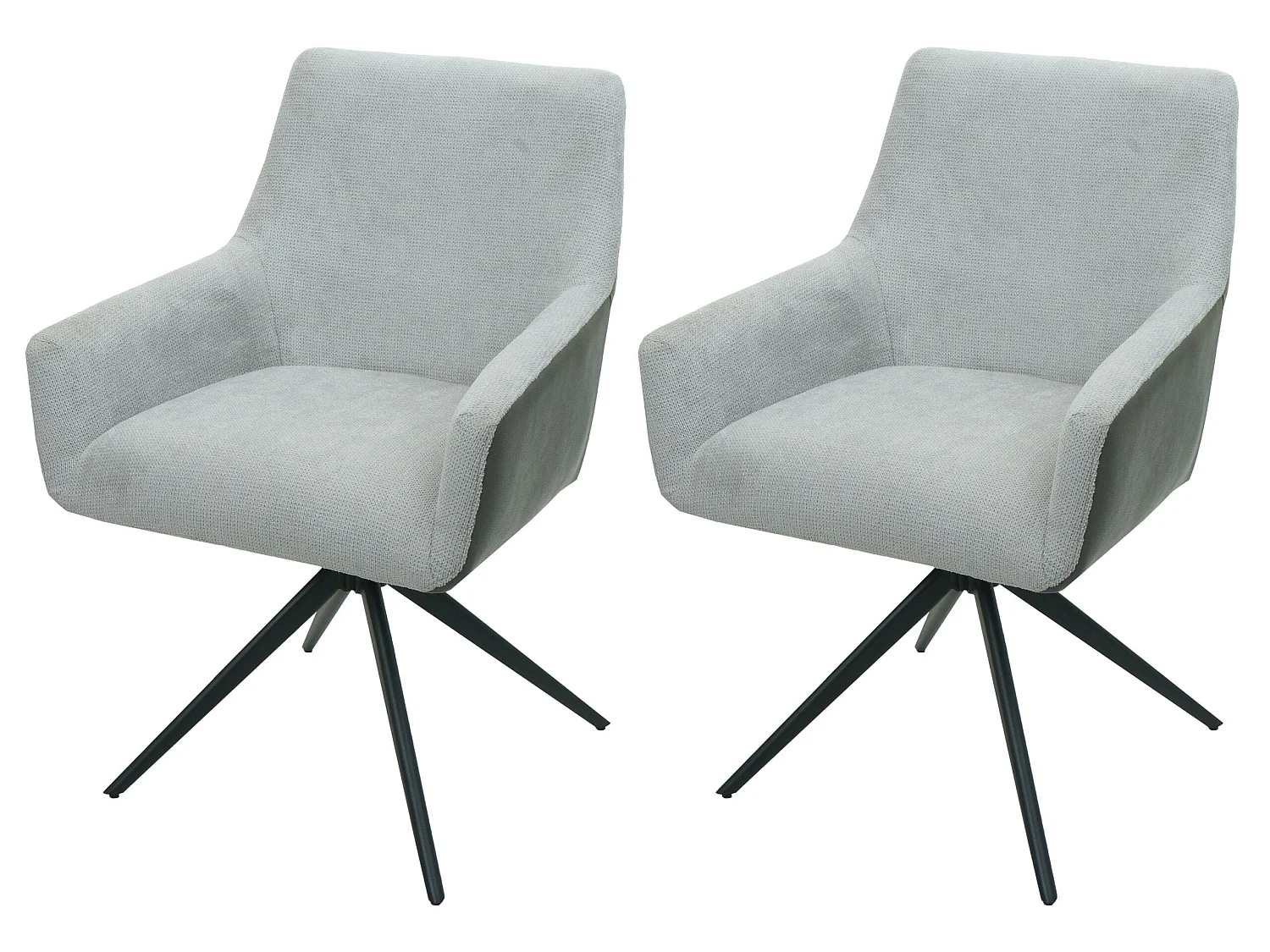 Silla de comedor MCW-L91 (set de 2),  gris claro imitación cuero gris oscuro