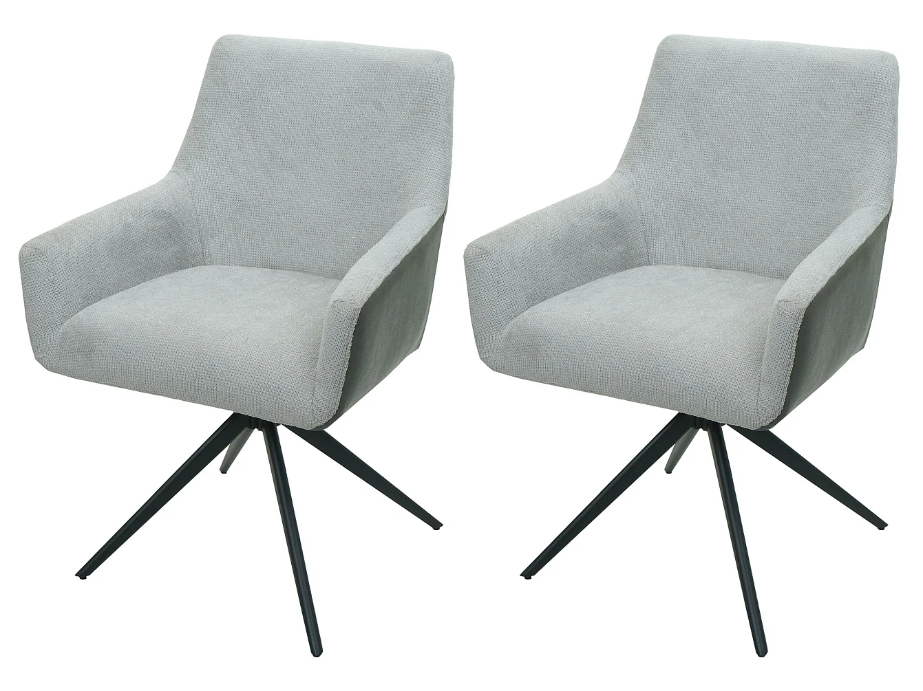 Silla de comedor MCW-L91 (set de 2),  gris claro imitación cuero gris oscuro