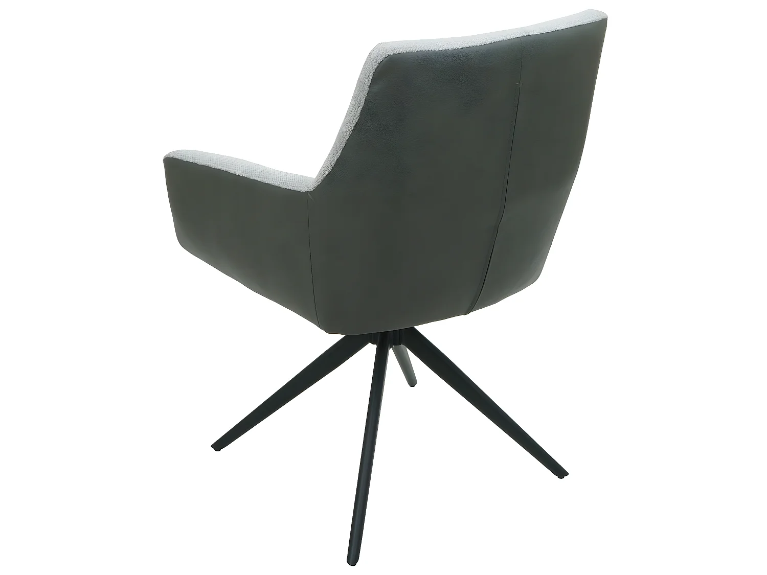 Silla de comedor MCW-L91 (set de 2),  gris claro imitación cuero gris oscuro