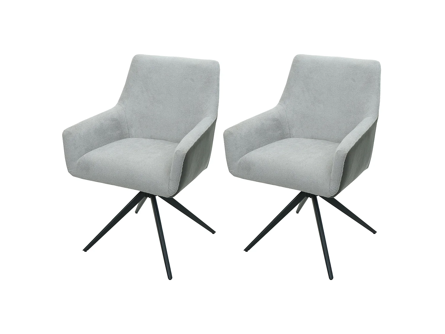 Chaise de salle à manger MCW-L91 (lot de 2),  gris clair similicuir gris foncé