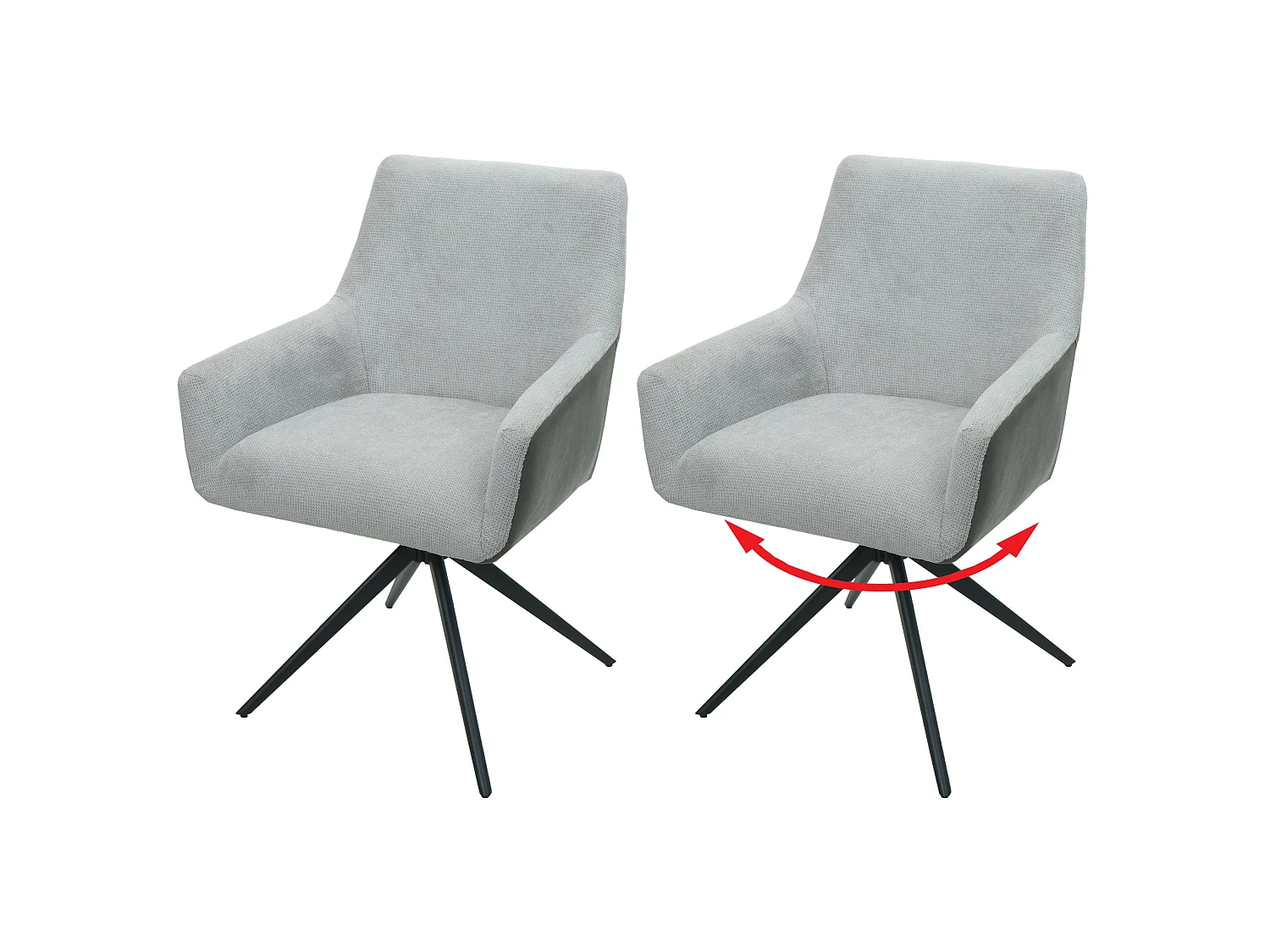 Chaise de salle à manger MCW-L91 (lot de 2),  gris clair similicuir gris foncé