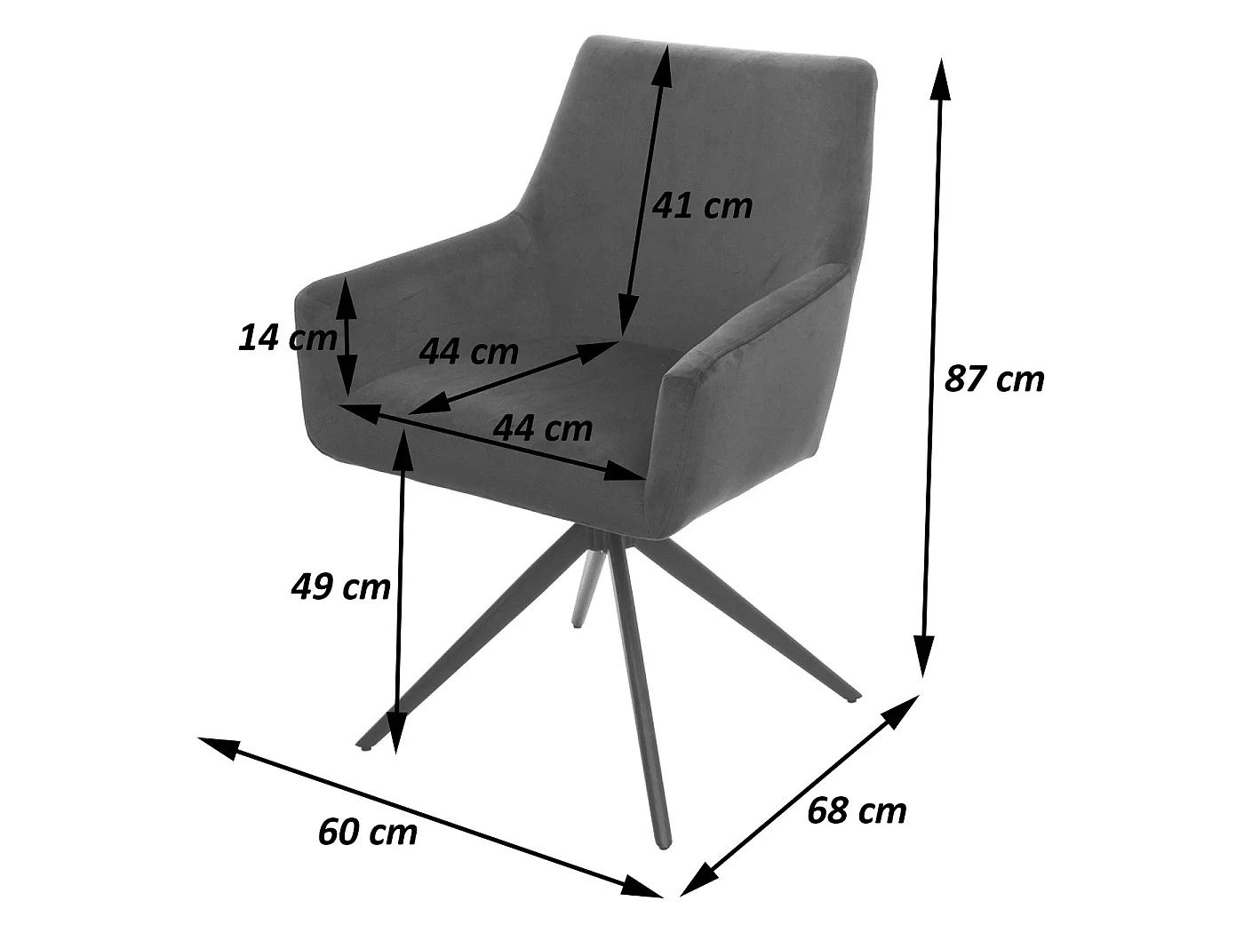 Chaise de salle à manger MCW-L91 (lot de 2),  gris clair similicuir gris foncé