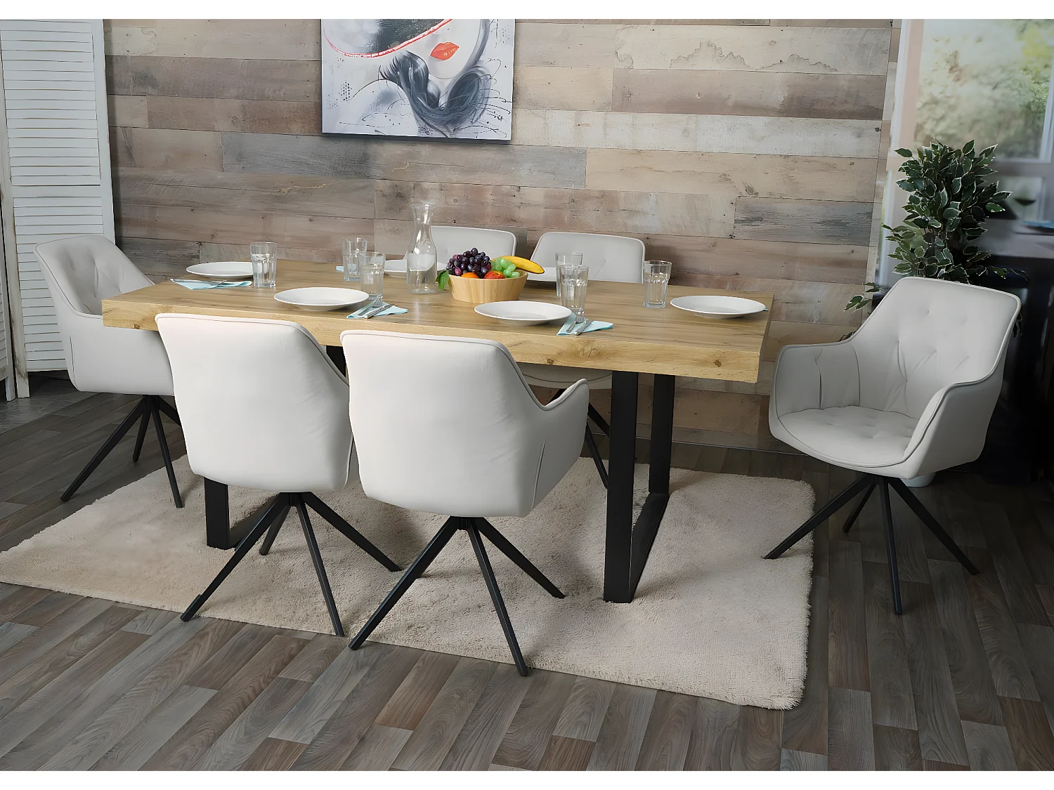 MCW-L80 eetkamerstoel (set van 2),  crème-beige