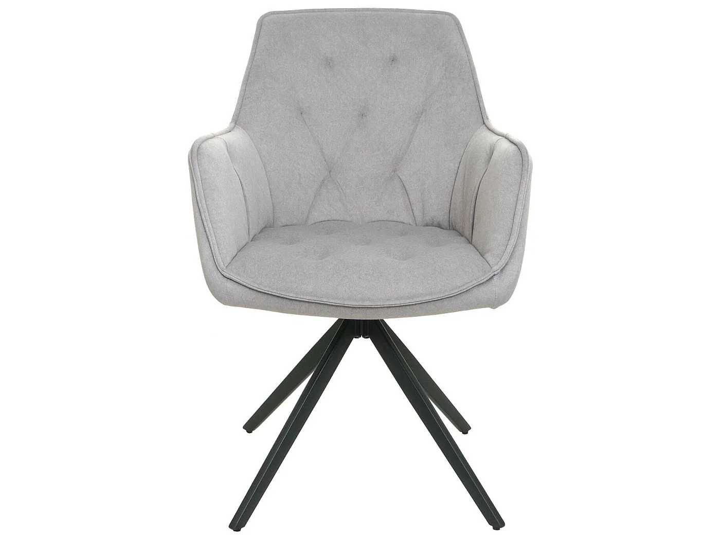 Set 6x sedie MCW-L80 sala da pranzo soggiorno imbottite girevoli tessuto ~ grigio