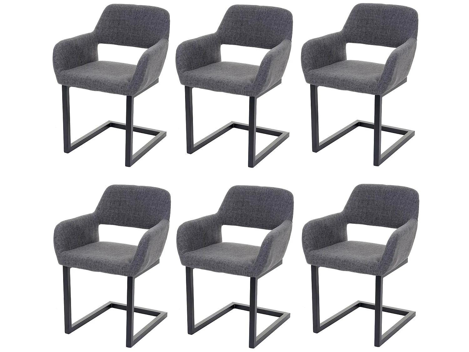 Krzesło do jadalni MCW-A50 II (zestaw 6 sztuk),  tkanina, szary