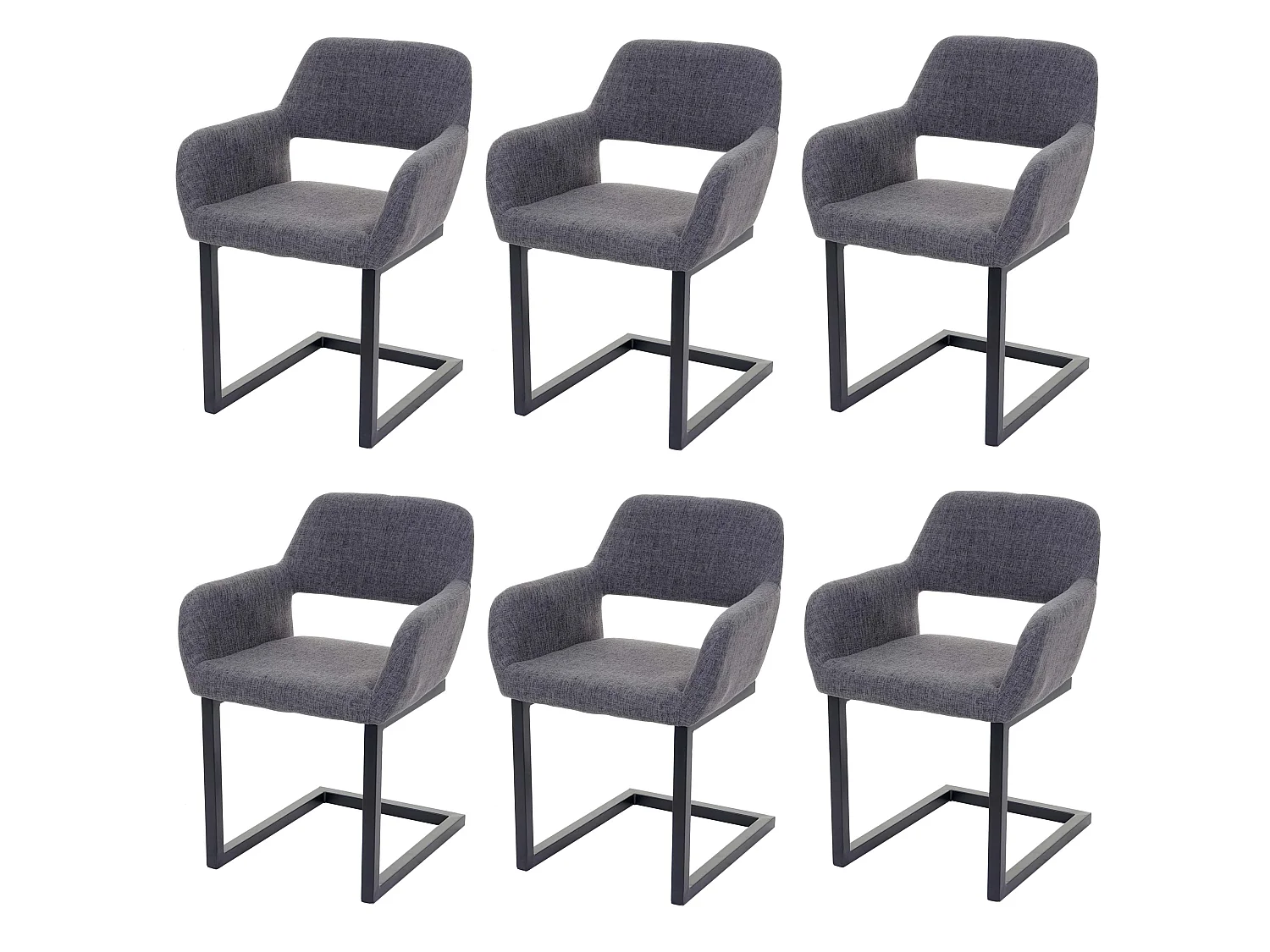 Krzesło do jadalni MCW-A50 II (zestaw 6 sztuk),  tkanina, szary